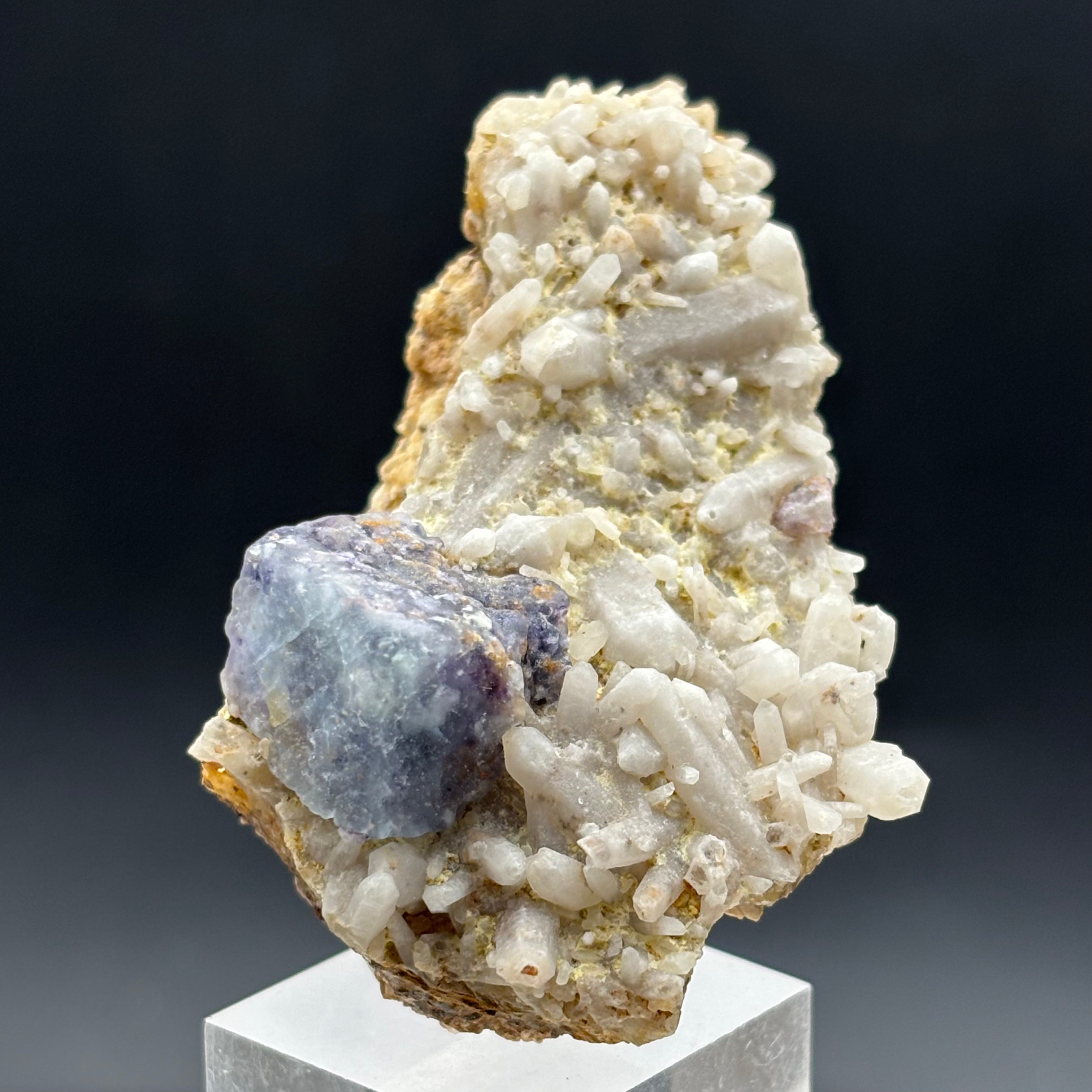 Fluorite with Milky Quartz Clusters - 049