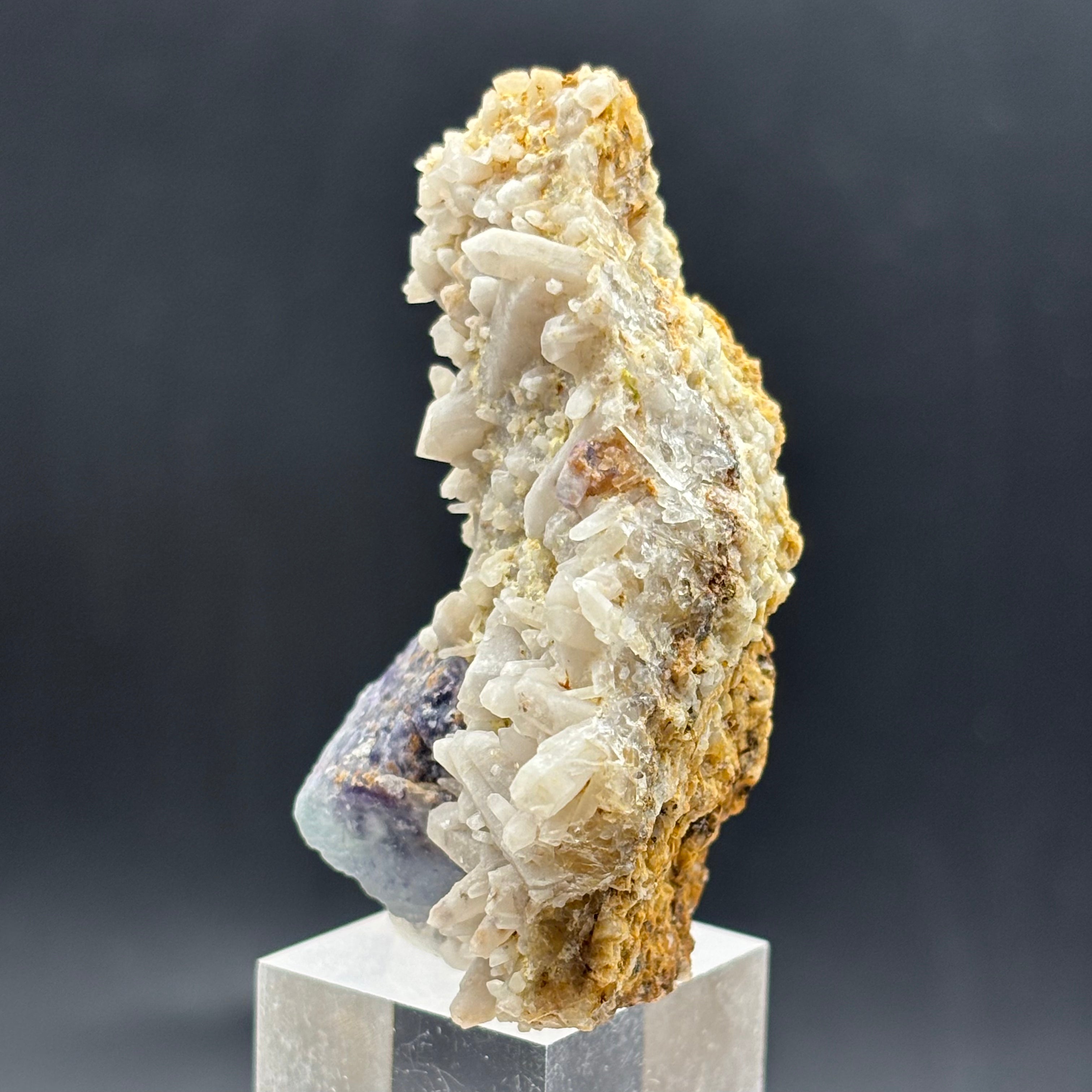 Fluorite with Milky Quartz Clusters - 049