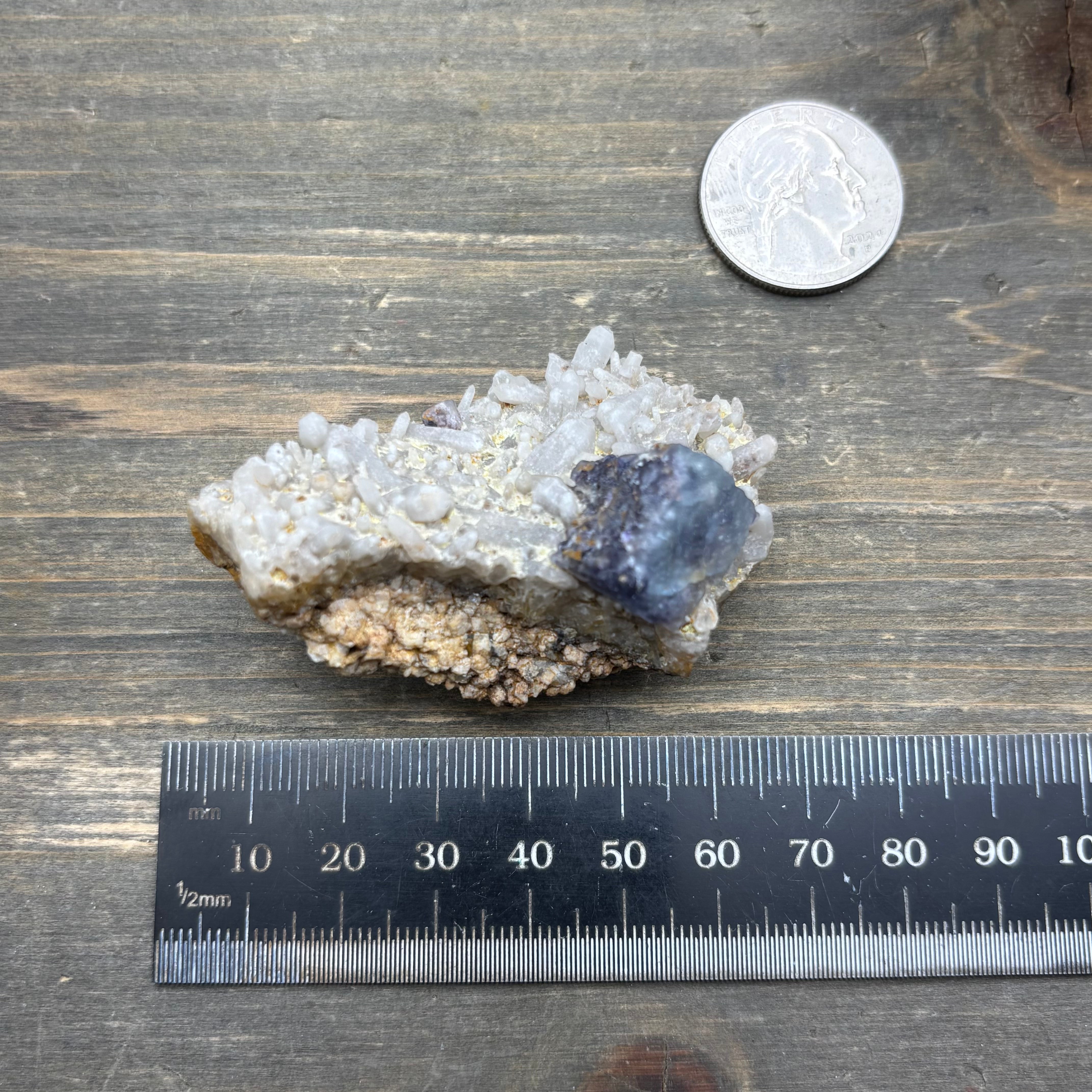 Fluorite with Milky Quartz Clusters - 049