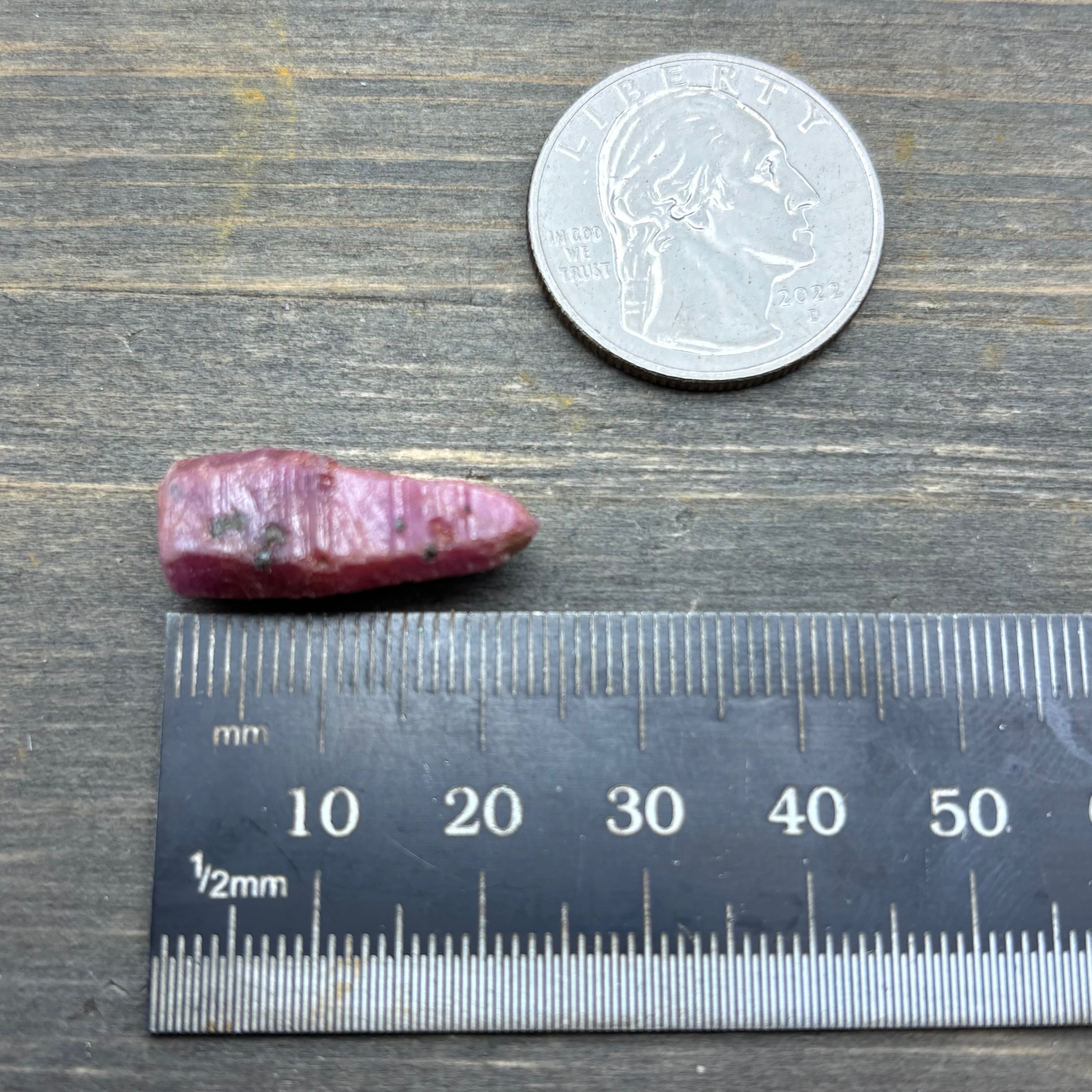 Natural Fluorescent Ruby Crystal - 100