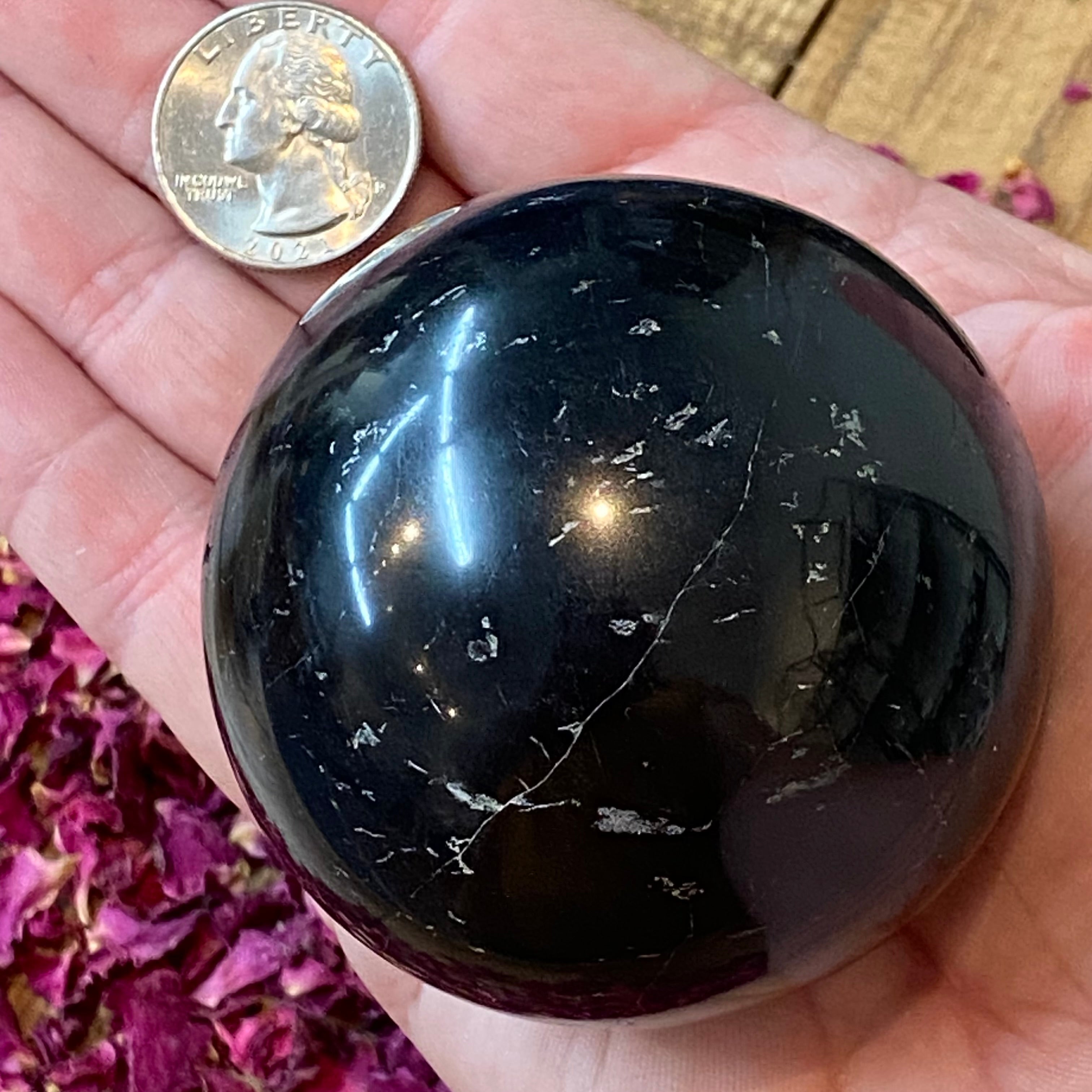Black Tourmaline Sphere - 014