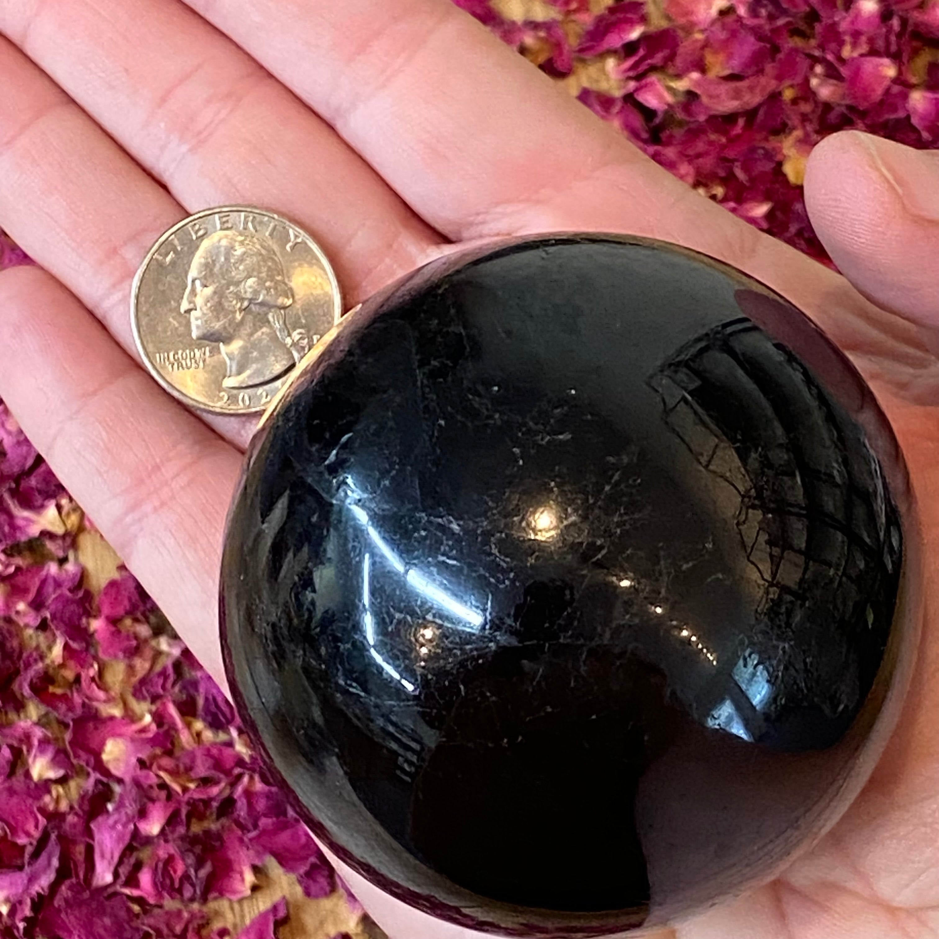 Black Tourmaline Sphere - 019