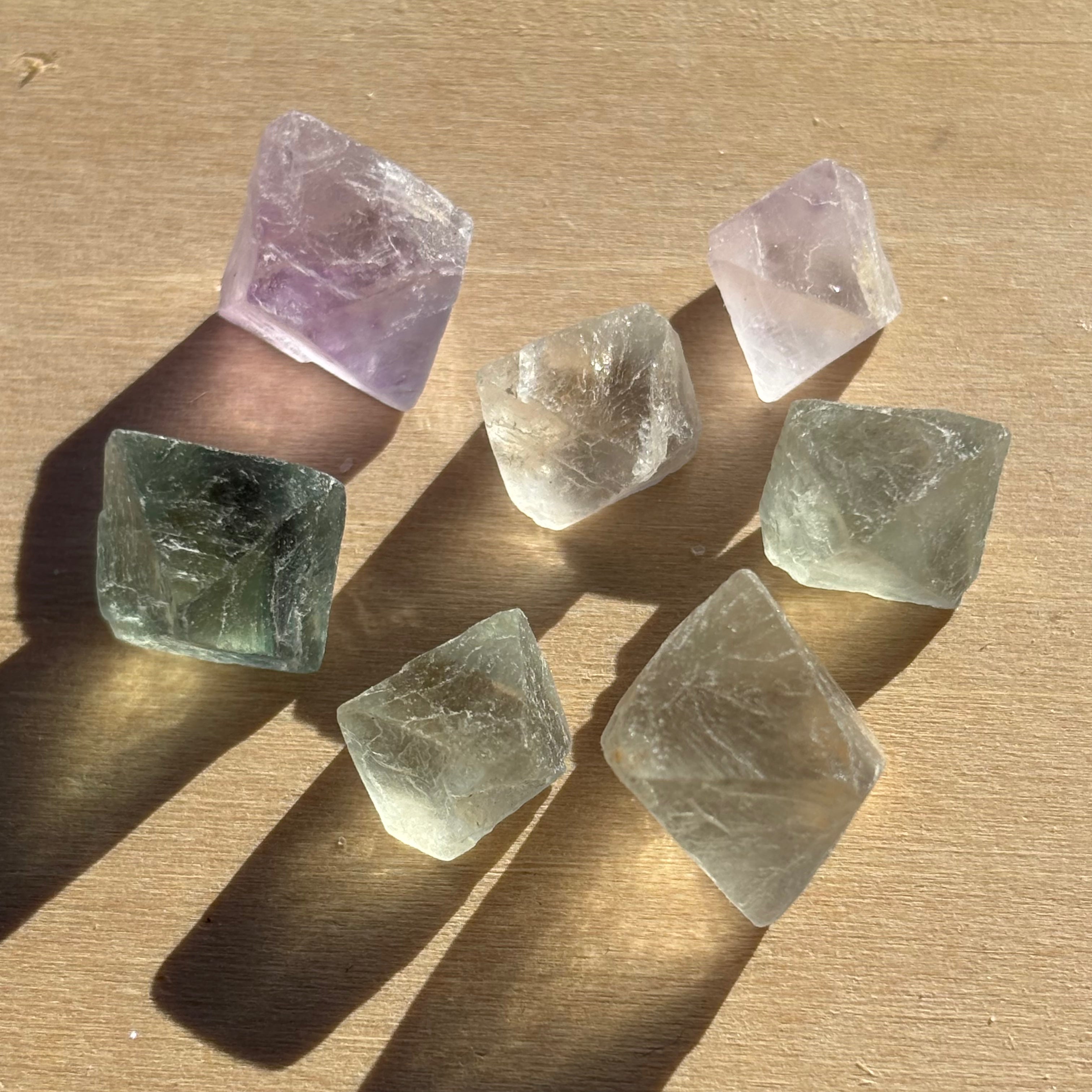 Multicolored Fluorite Crystals, Kit of 7