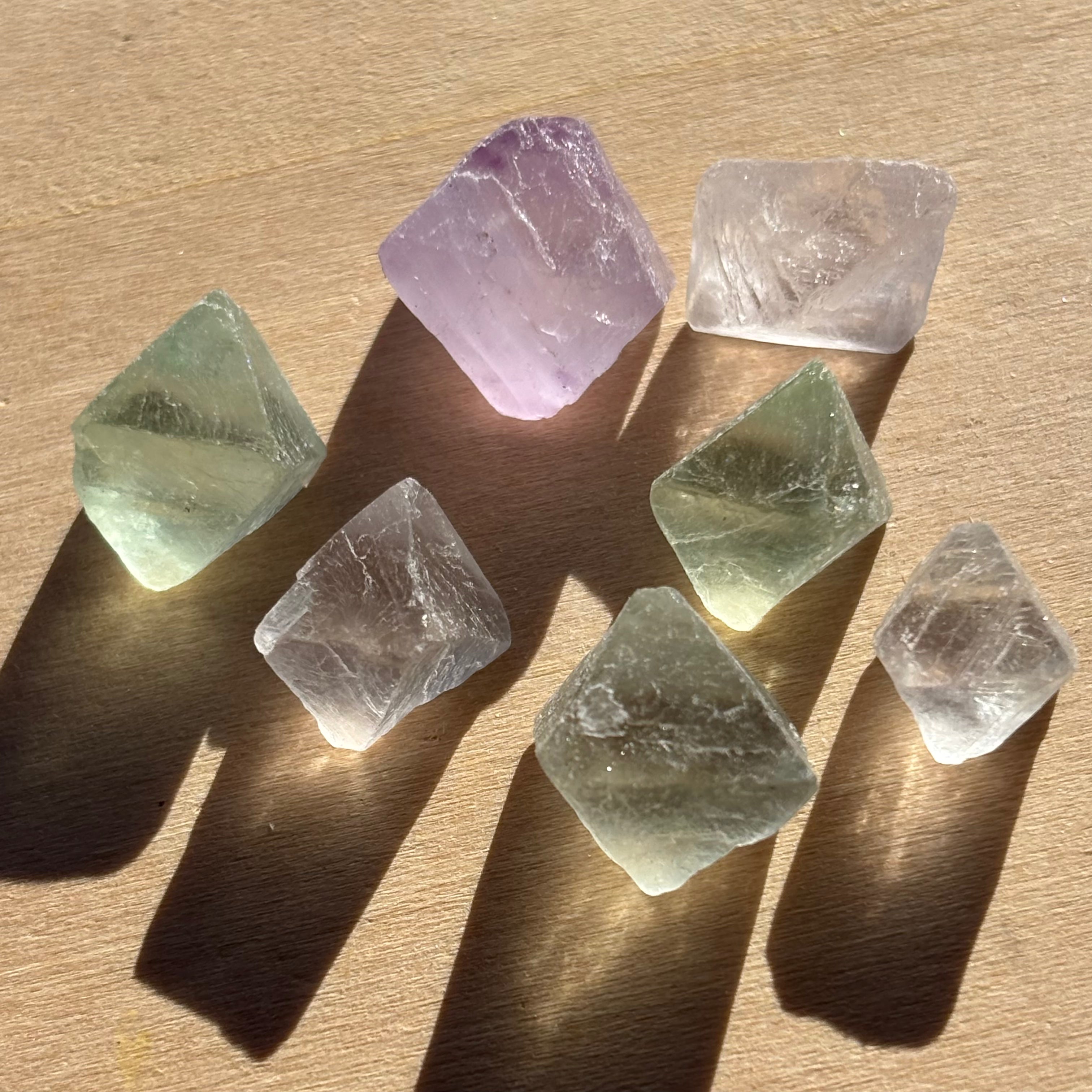 Multicolored Fluorite Crystals, Kit of 7