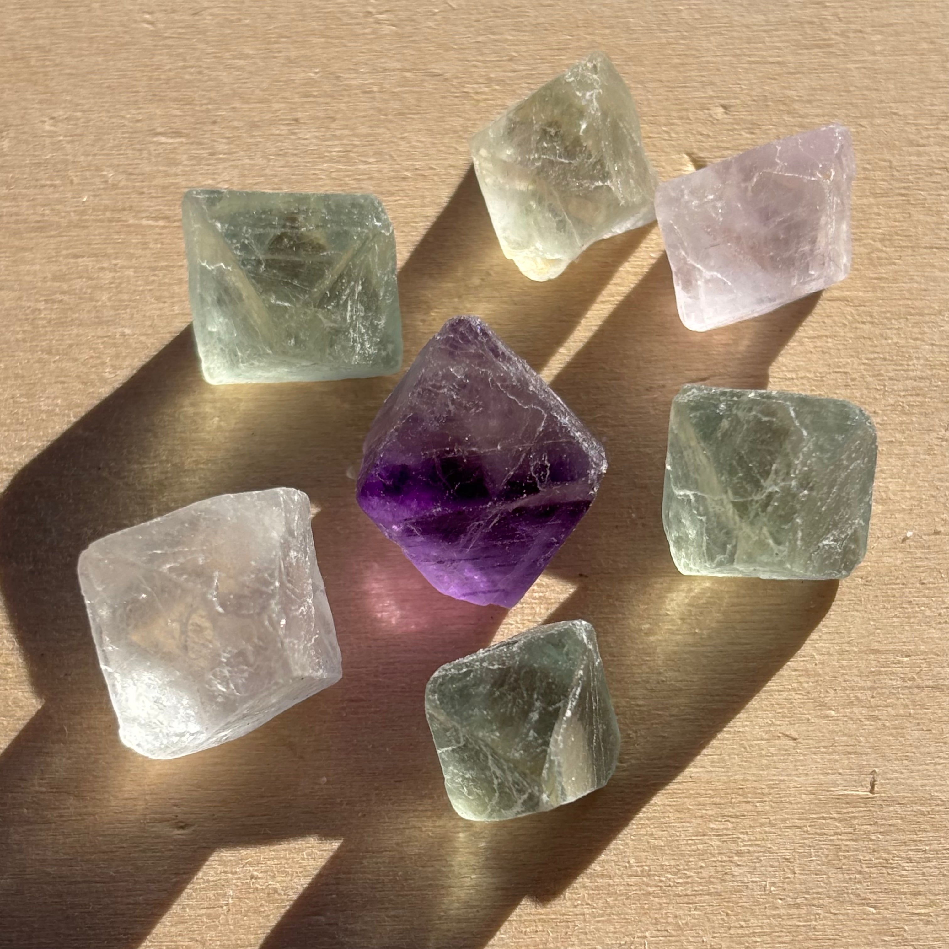 Multicolored Fluorite Crystals, Kit of 7