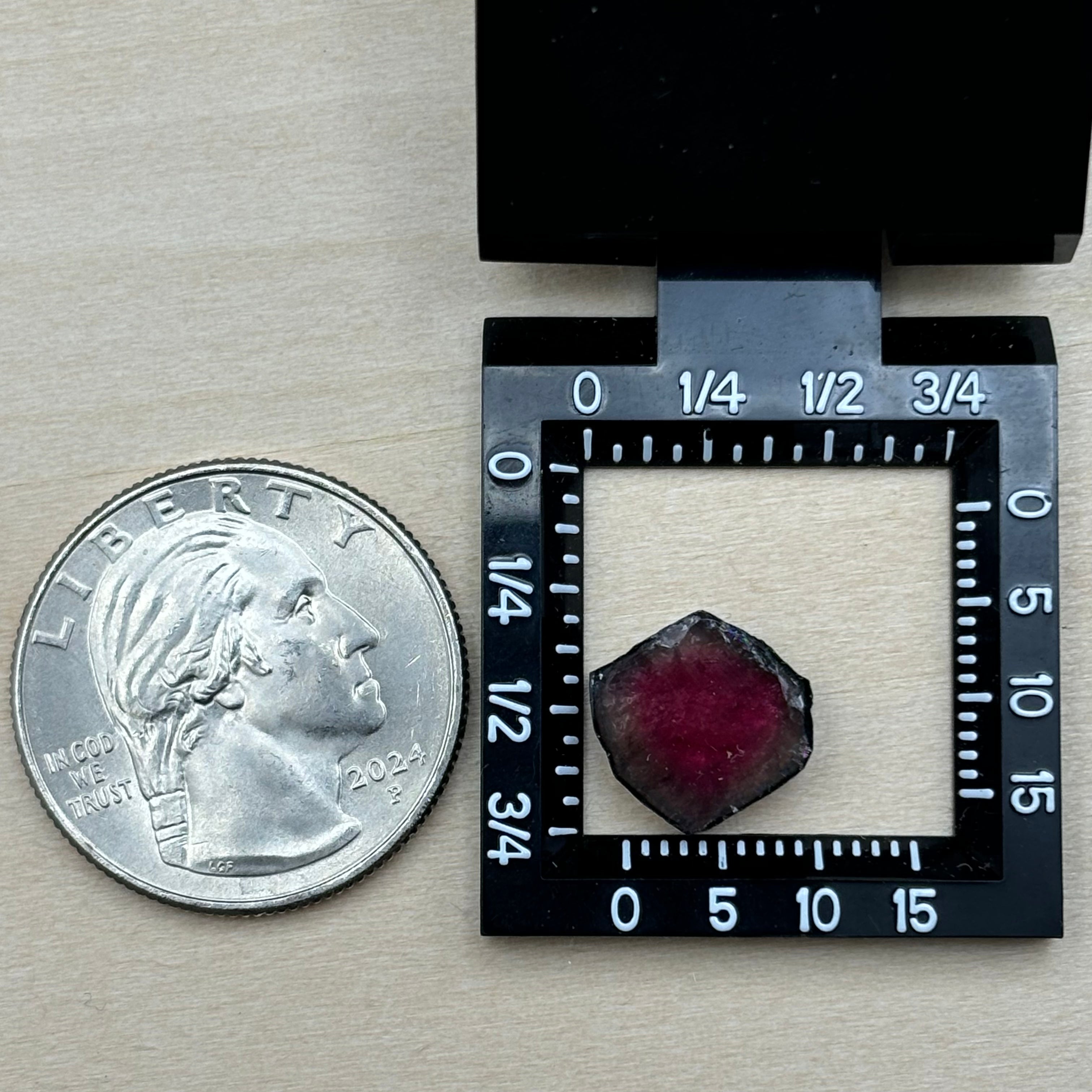 Watermelon Tourmaline Crystal Slice - 019