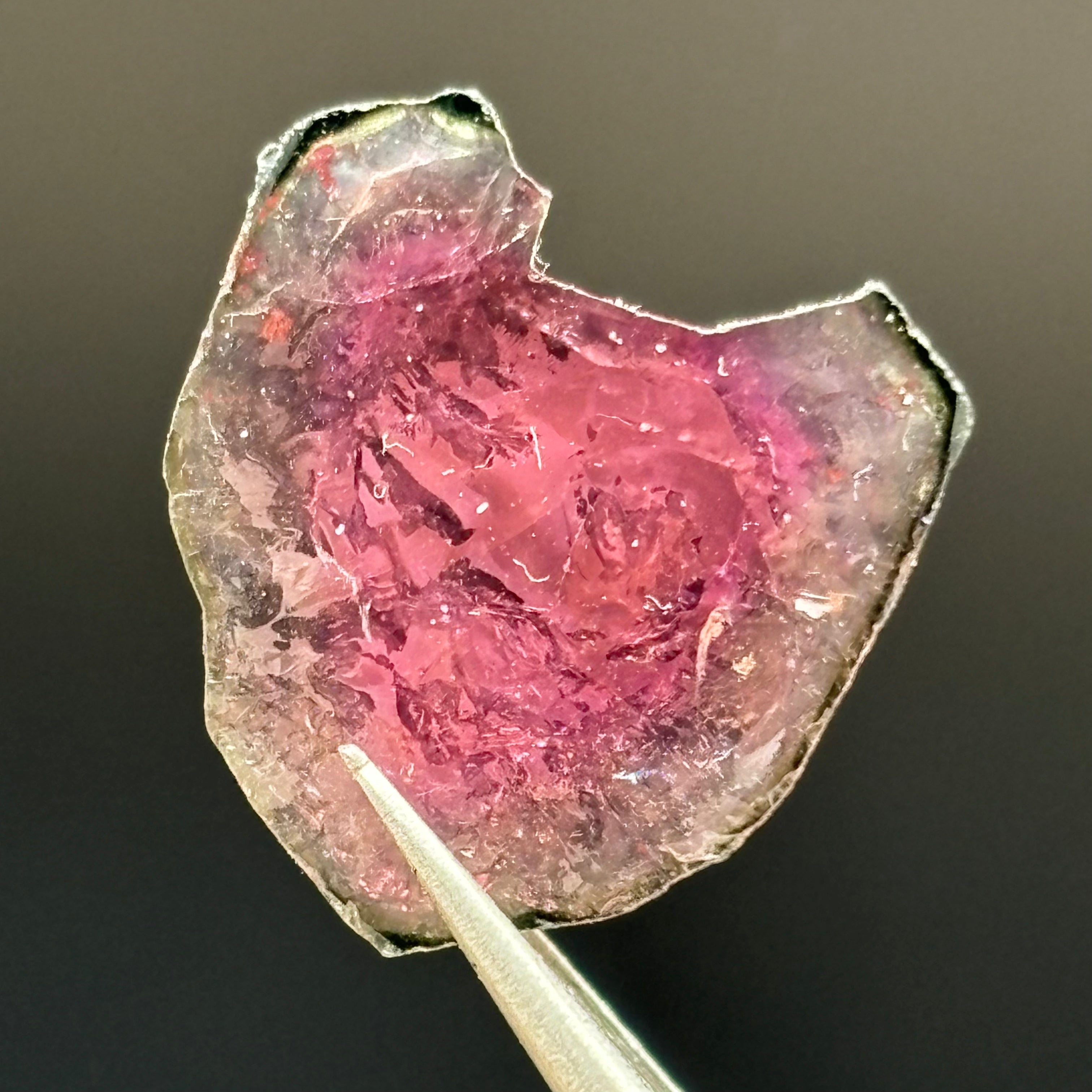 Watermelon Tourmaline Crystal Slice - 043