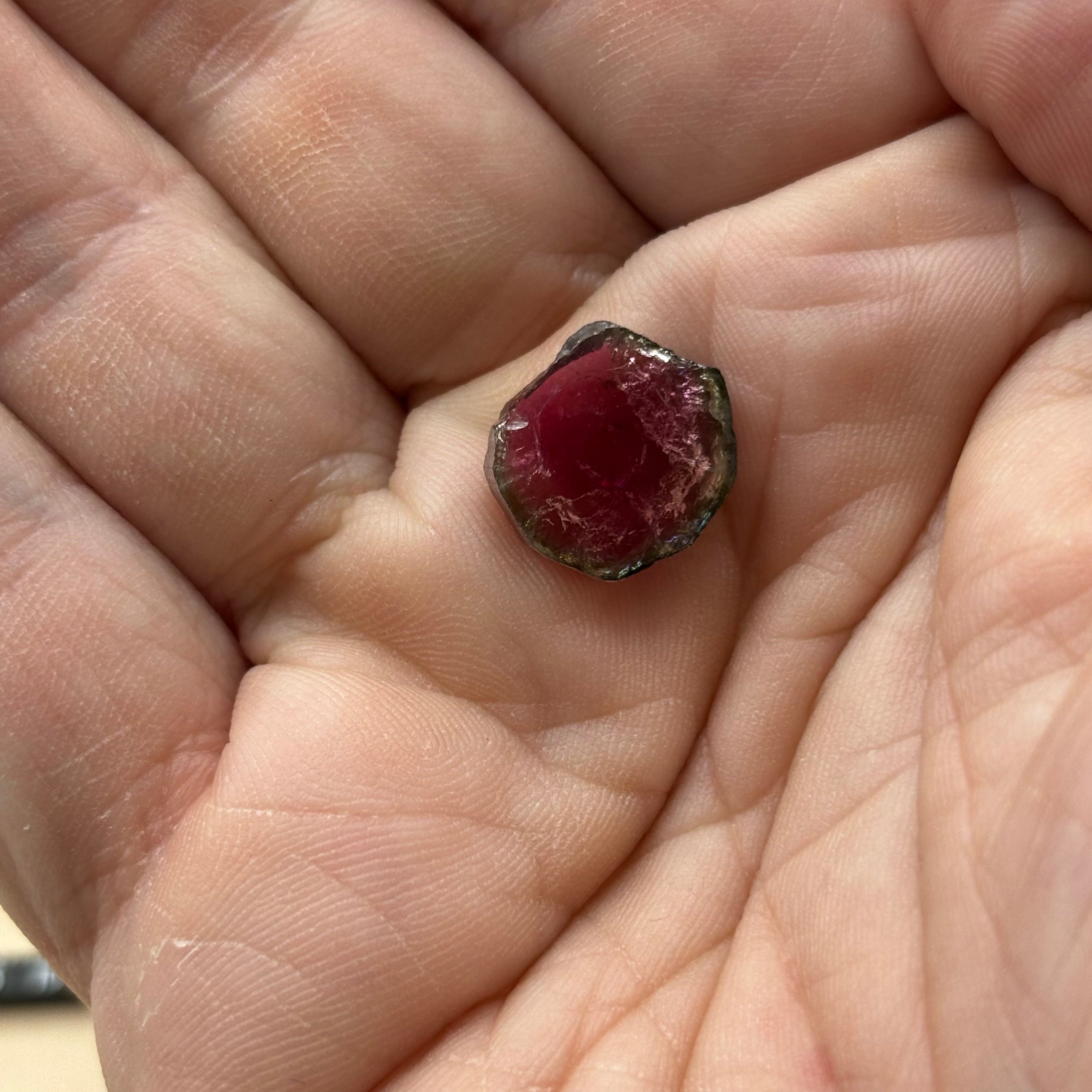 Watermelon Tourmaline Crystal Slice - 051