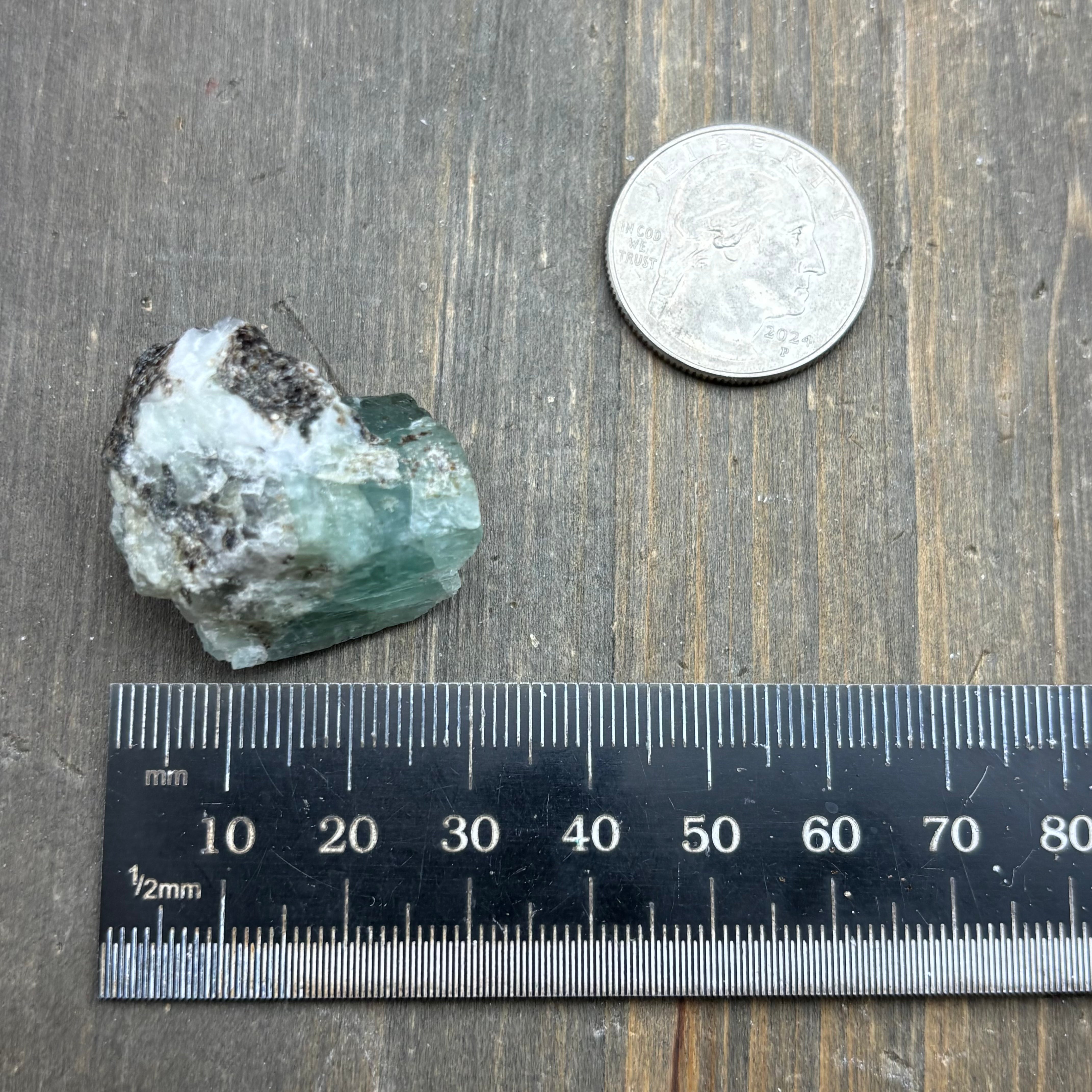 Emerald with Biotite and Quartz - 044