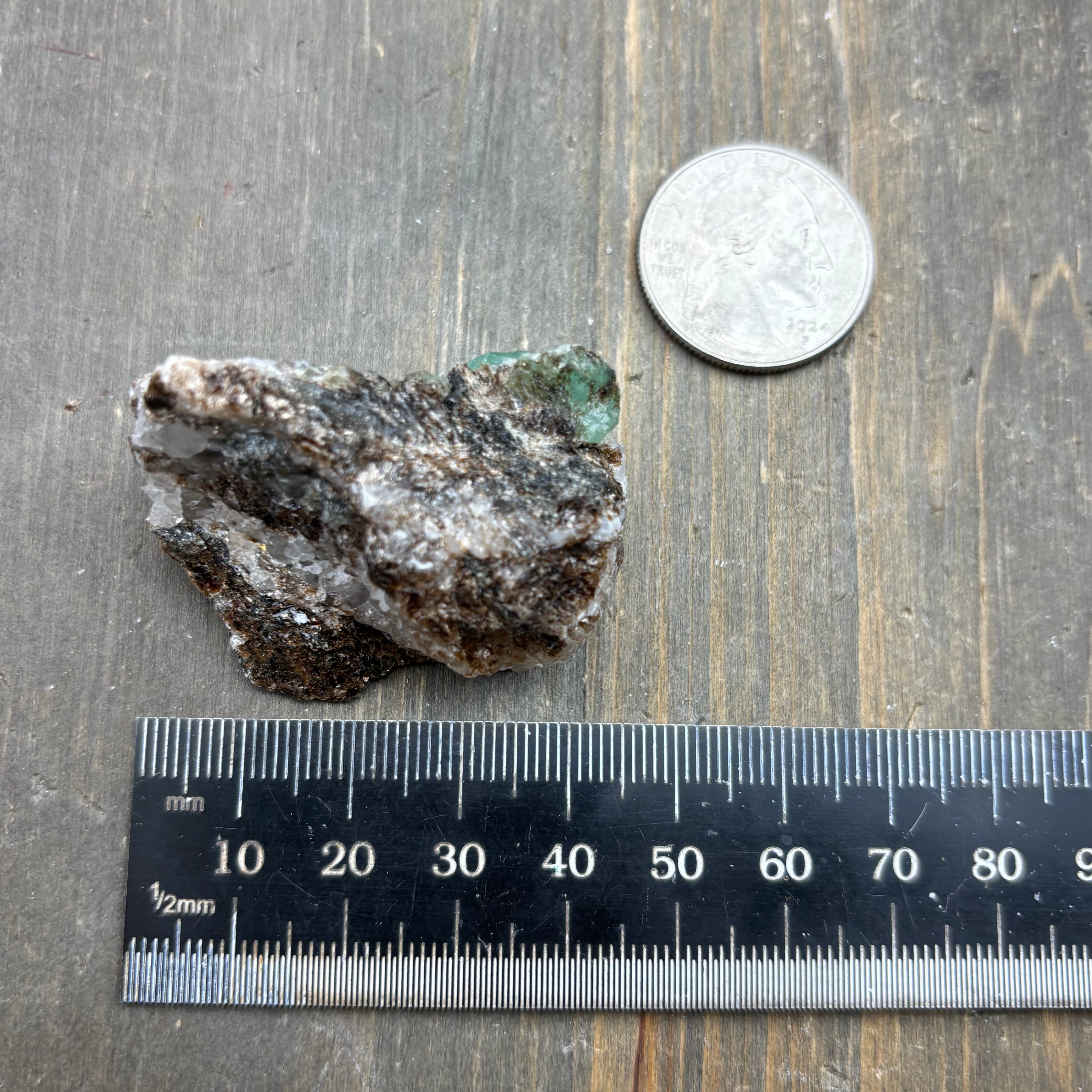 Emerald with Biotite and Quartz - 049