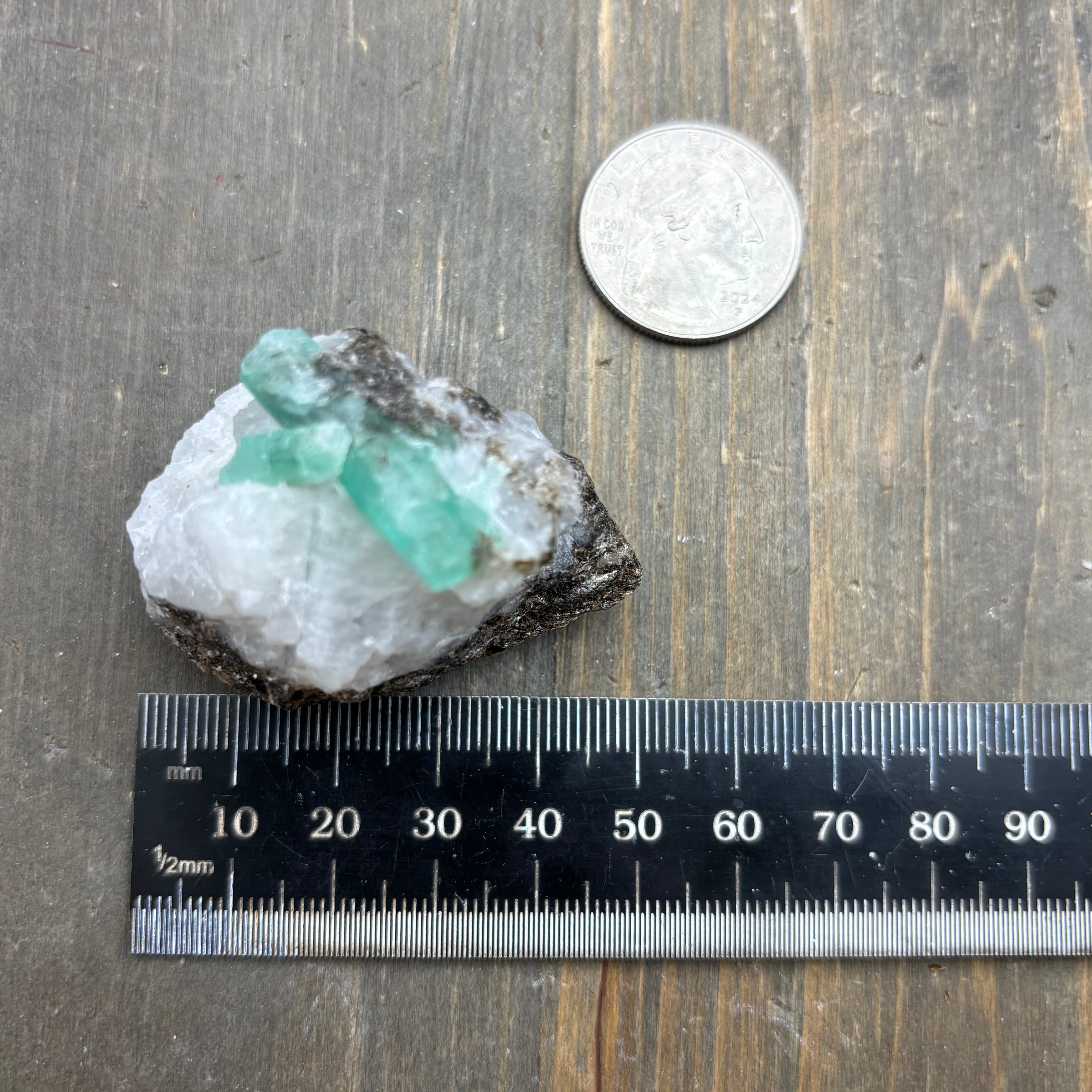 Emerald with Biotite and Quartz - 052