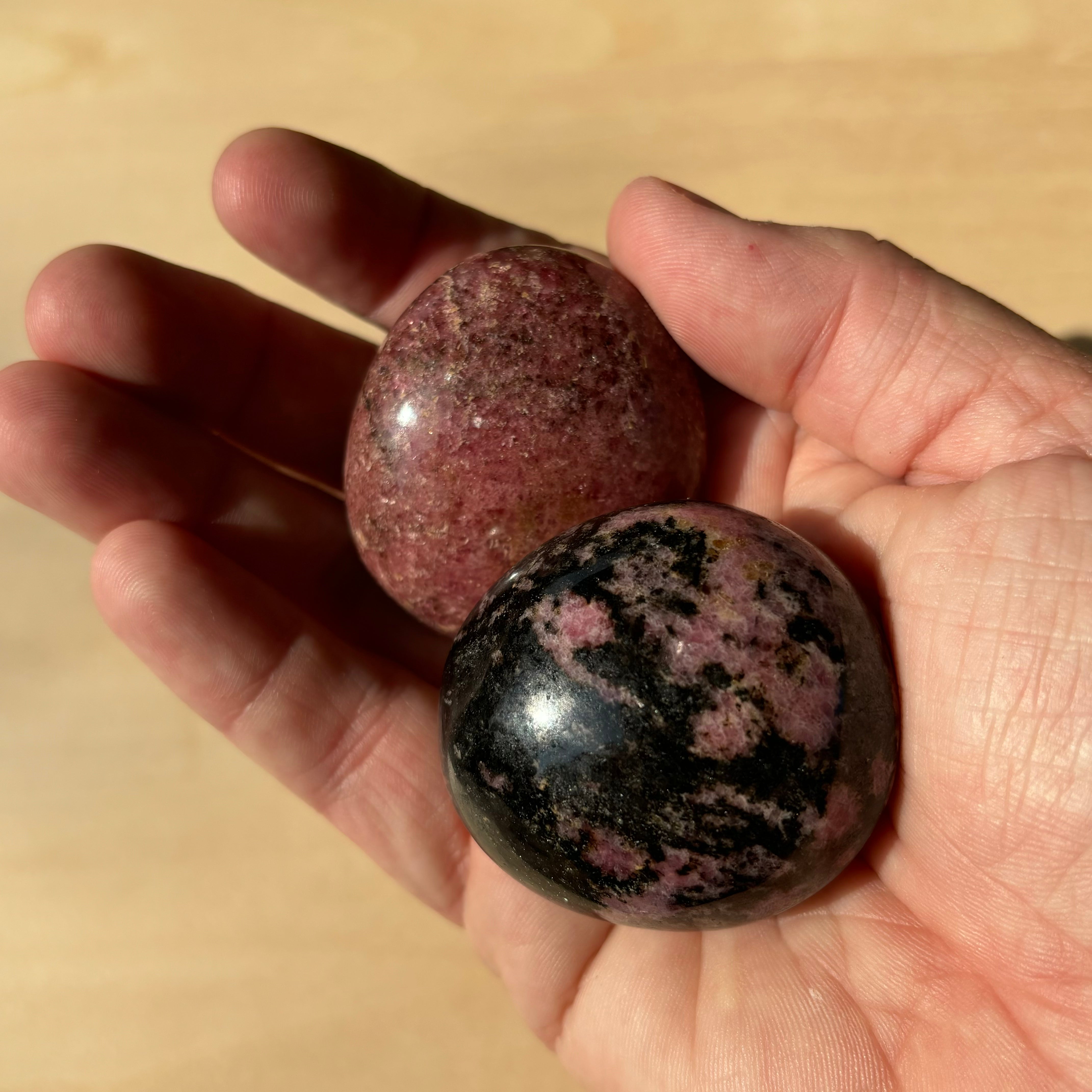 Rhodonite Palm Pair