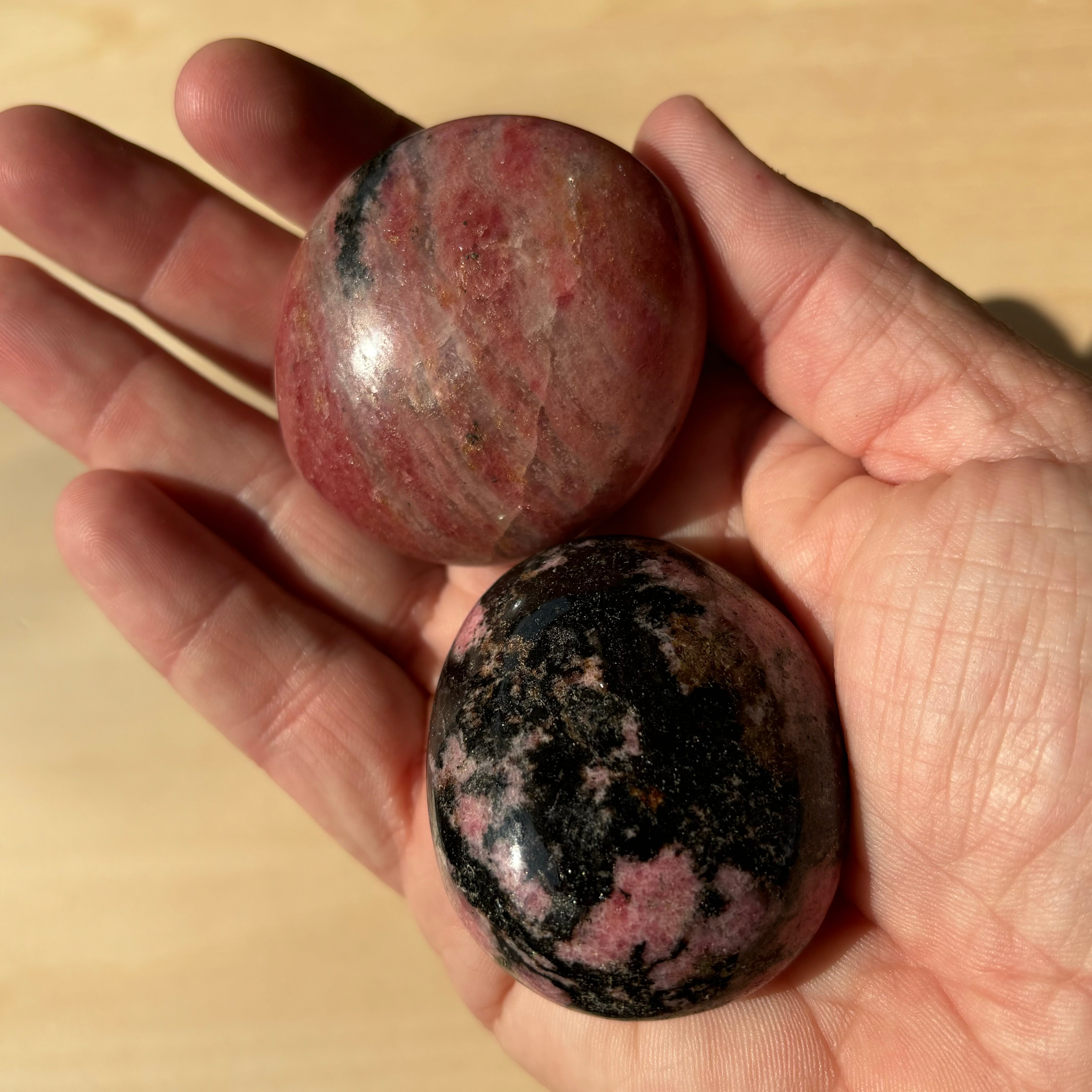 Rhodonite Palm Pair