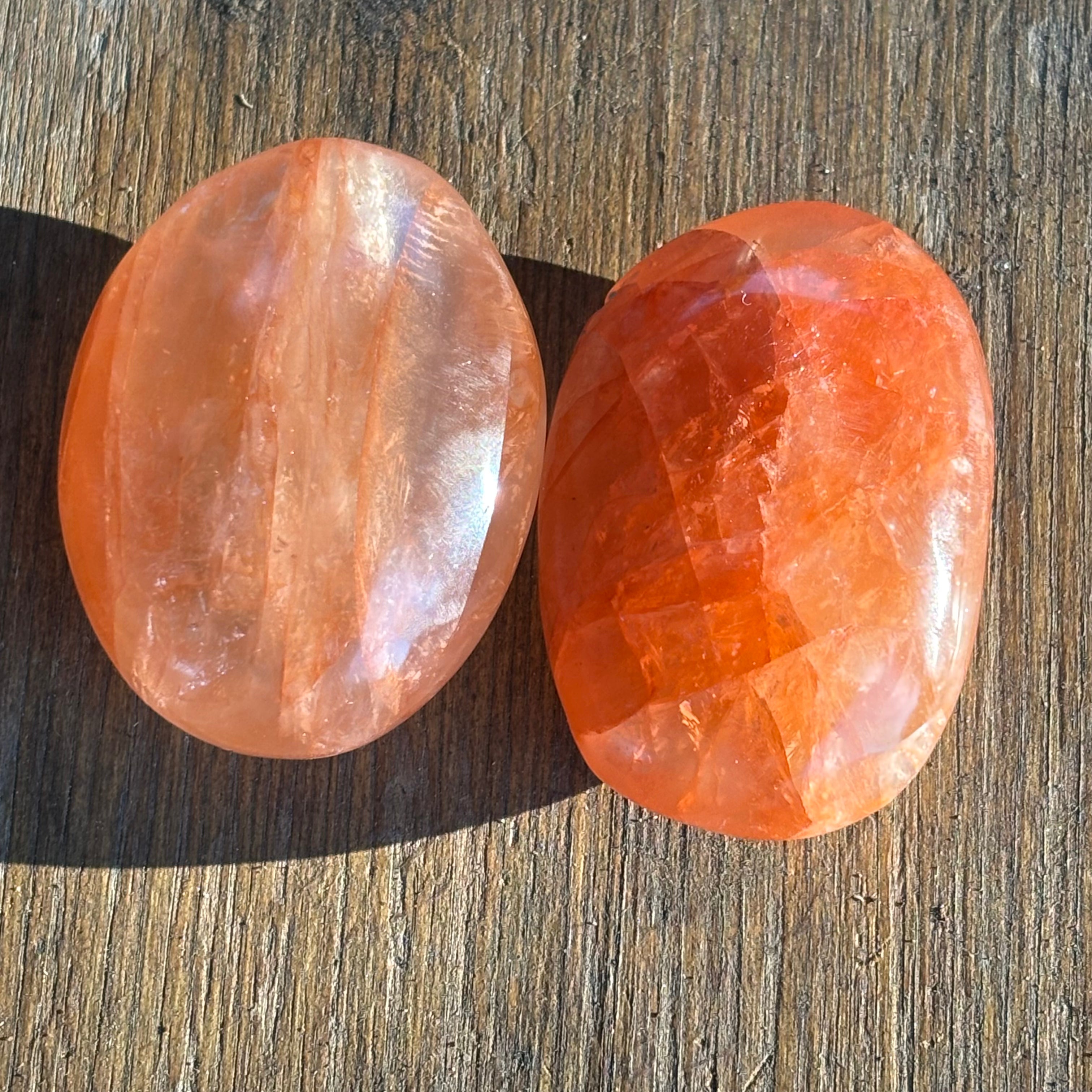 Hematoid Quartz Palm Pair