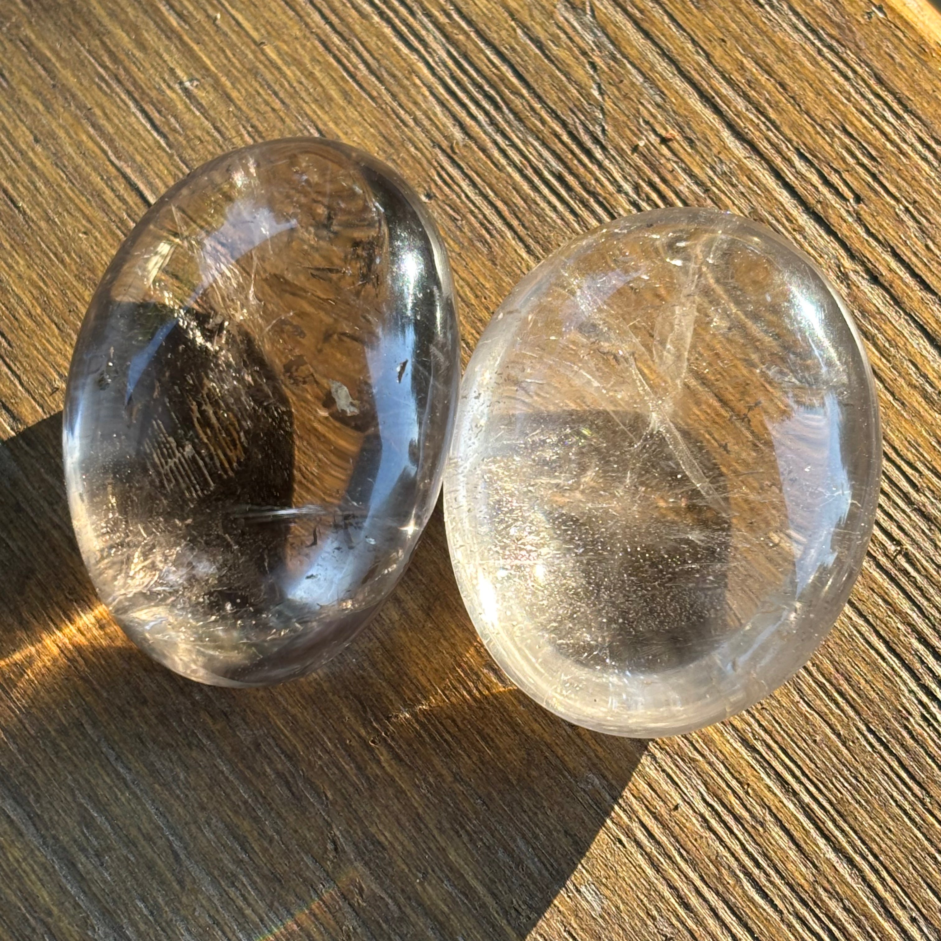 Gentle Smoky Quartz Palm Pair