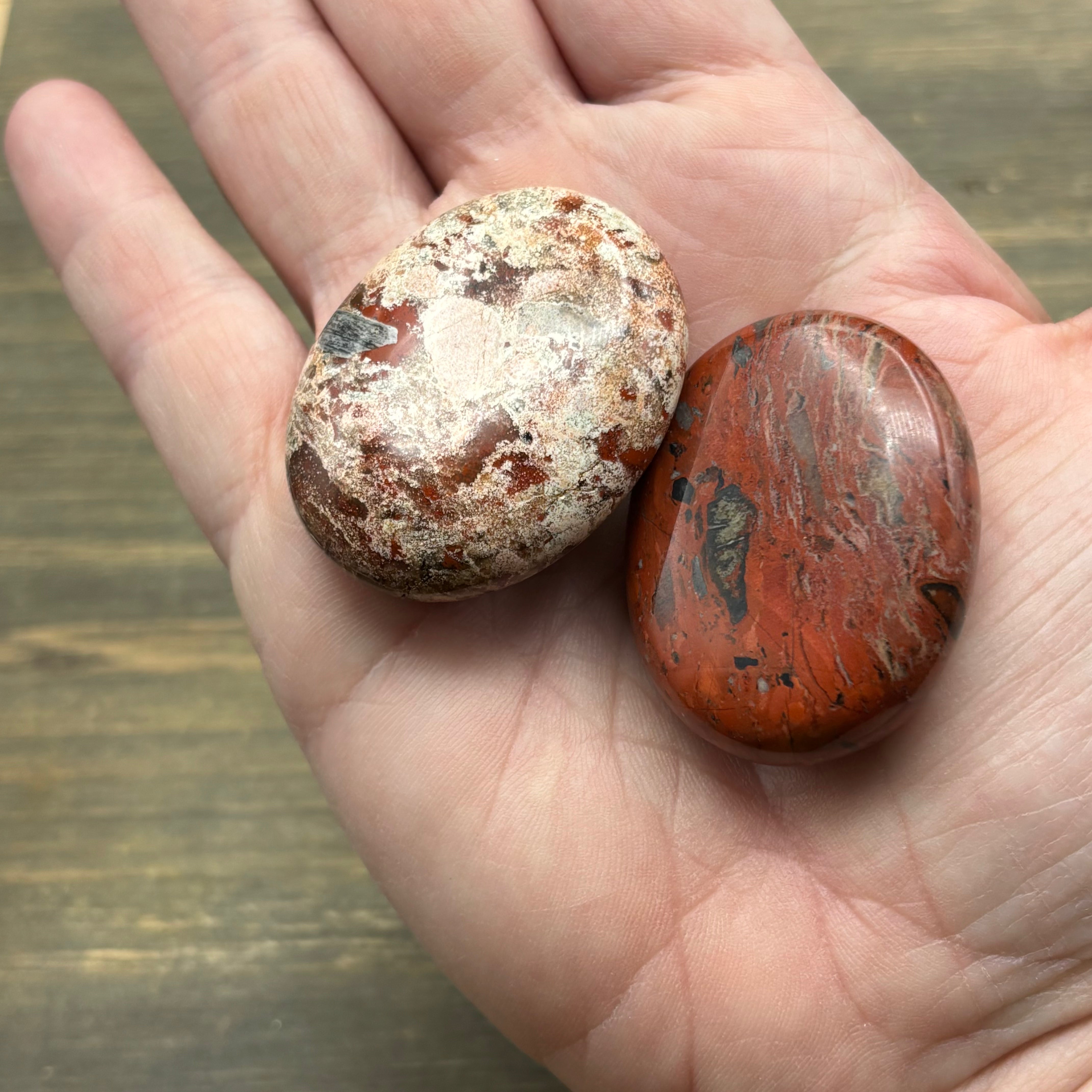 Red Jasper Palm Pair