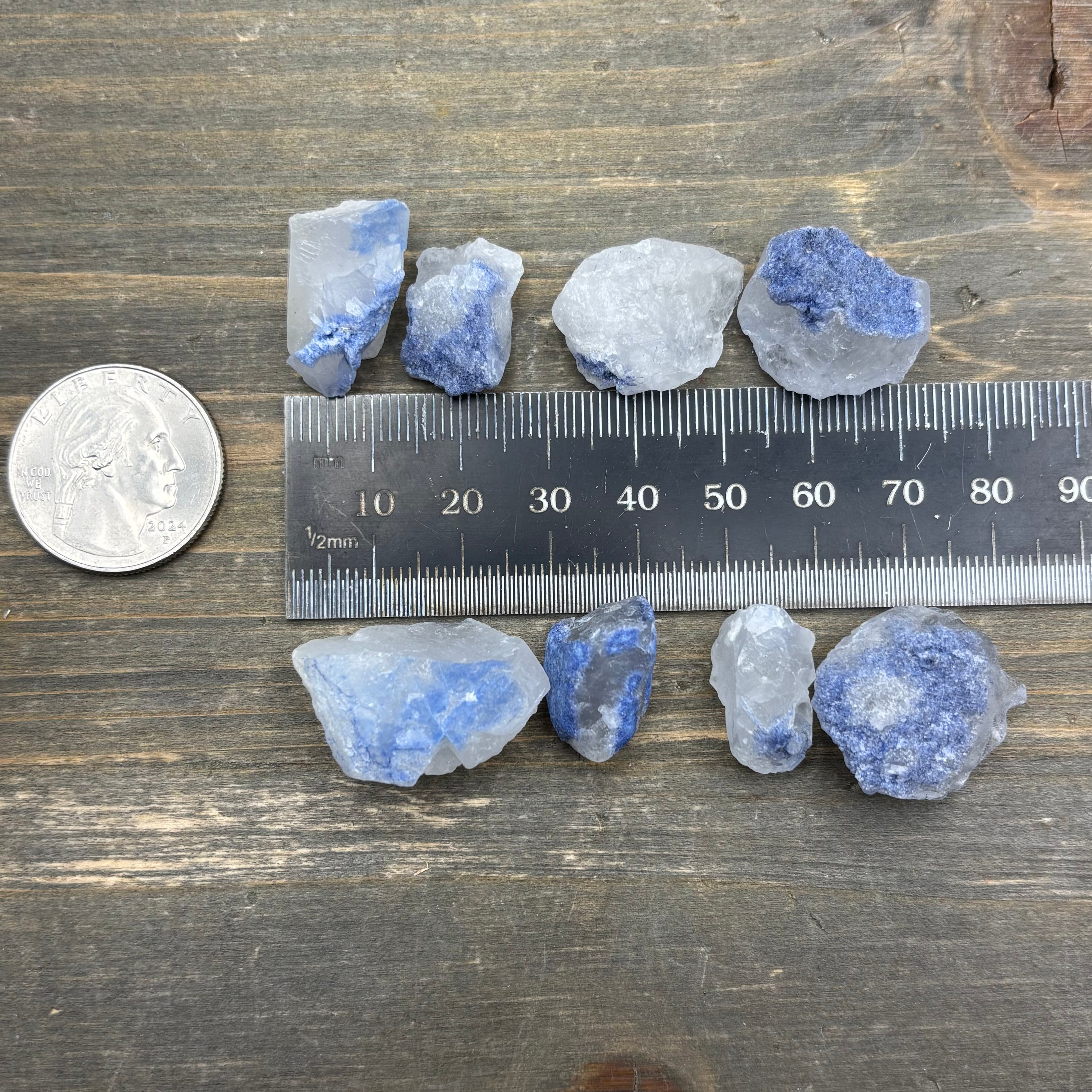 Dumortierite in Quartz Point Pair