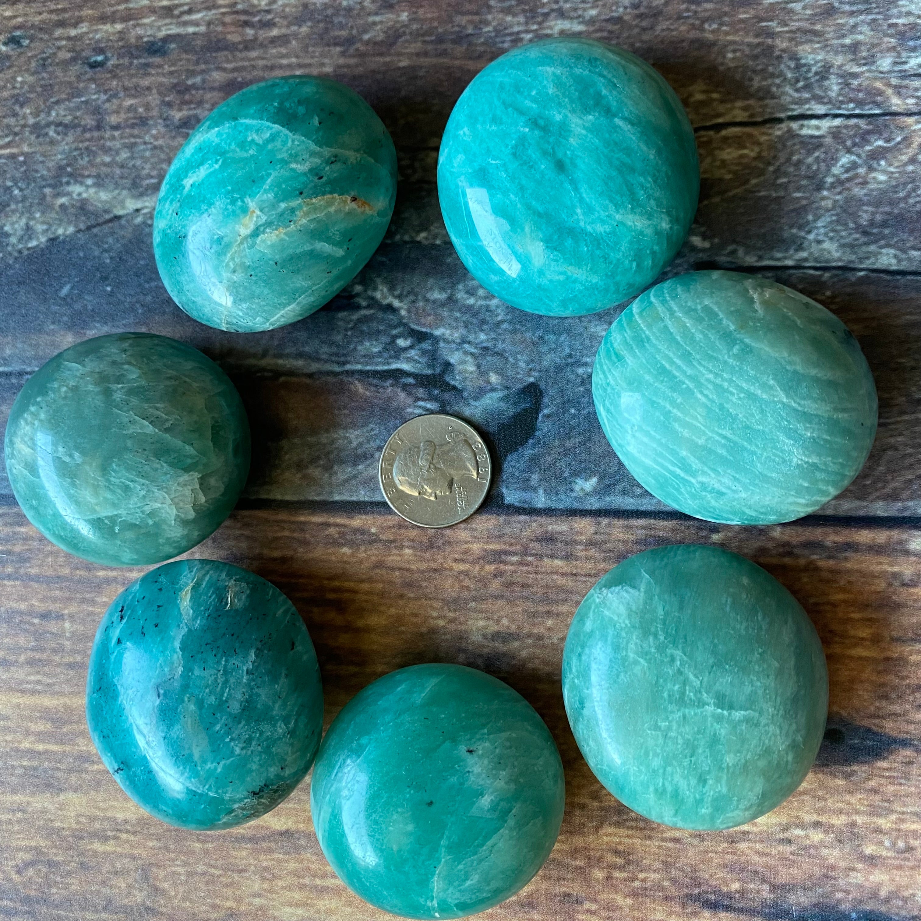 Amazonite Palm Stone Pair