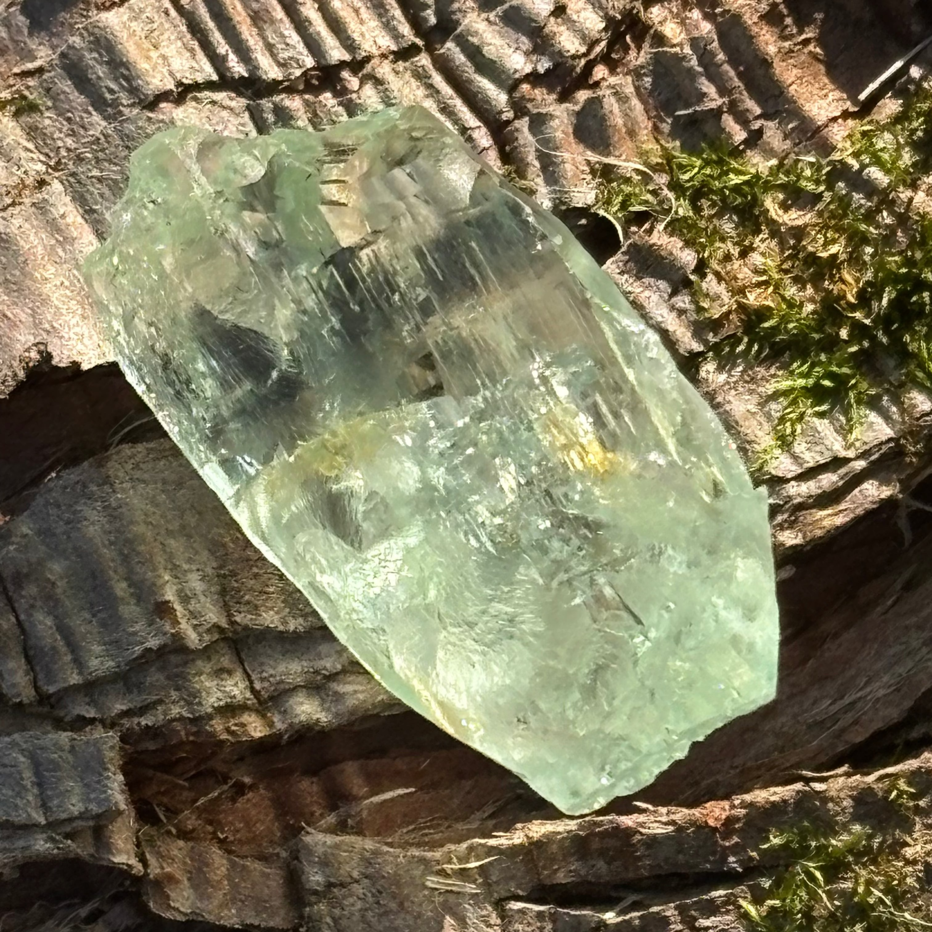 Etched Aquamarine Gem Crystal - 024