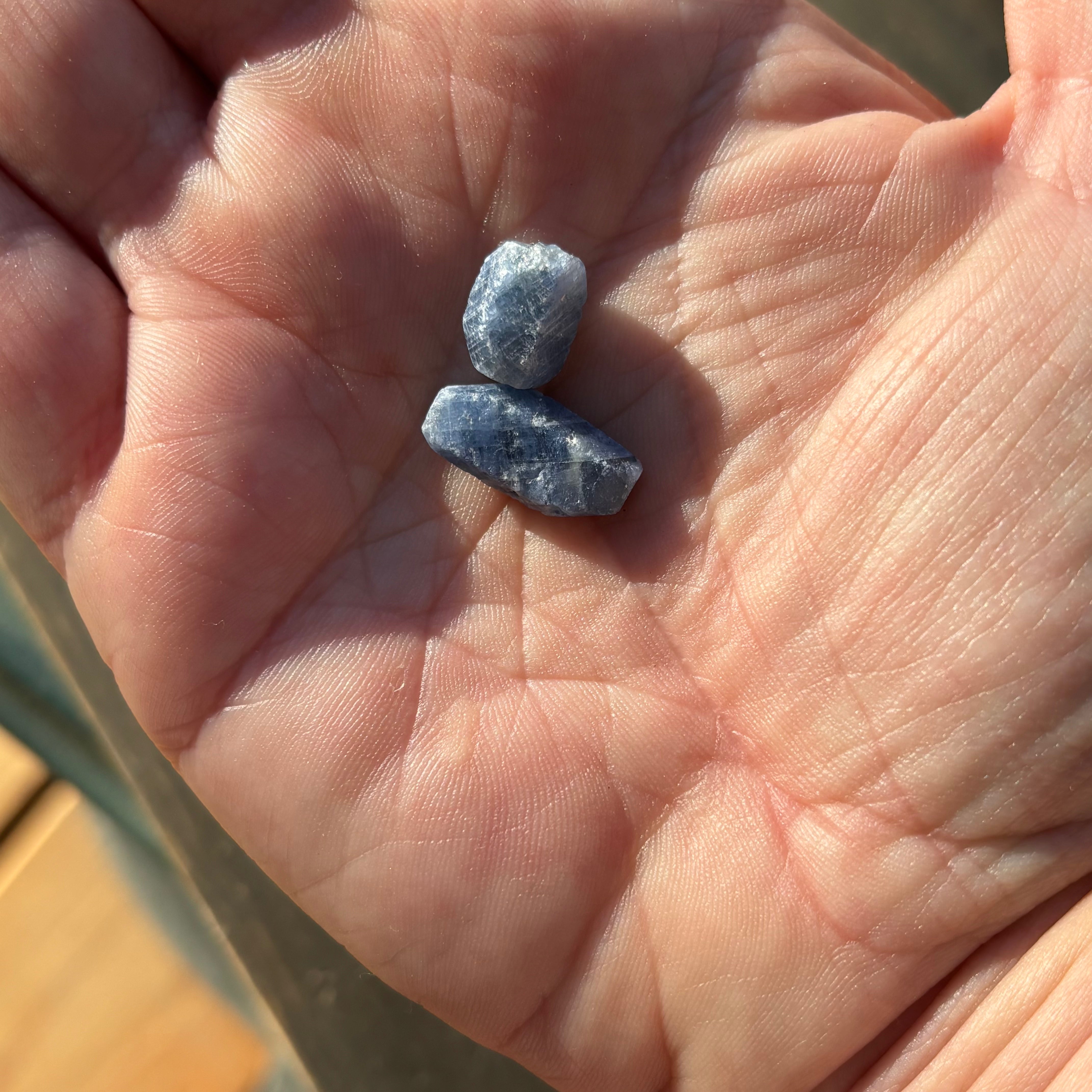 Blue Sapphire Point Pair