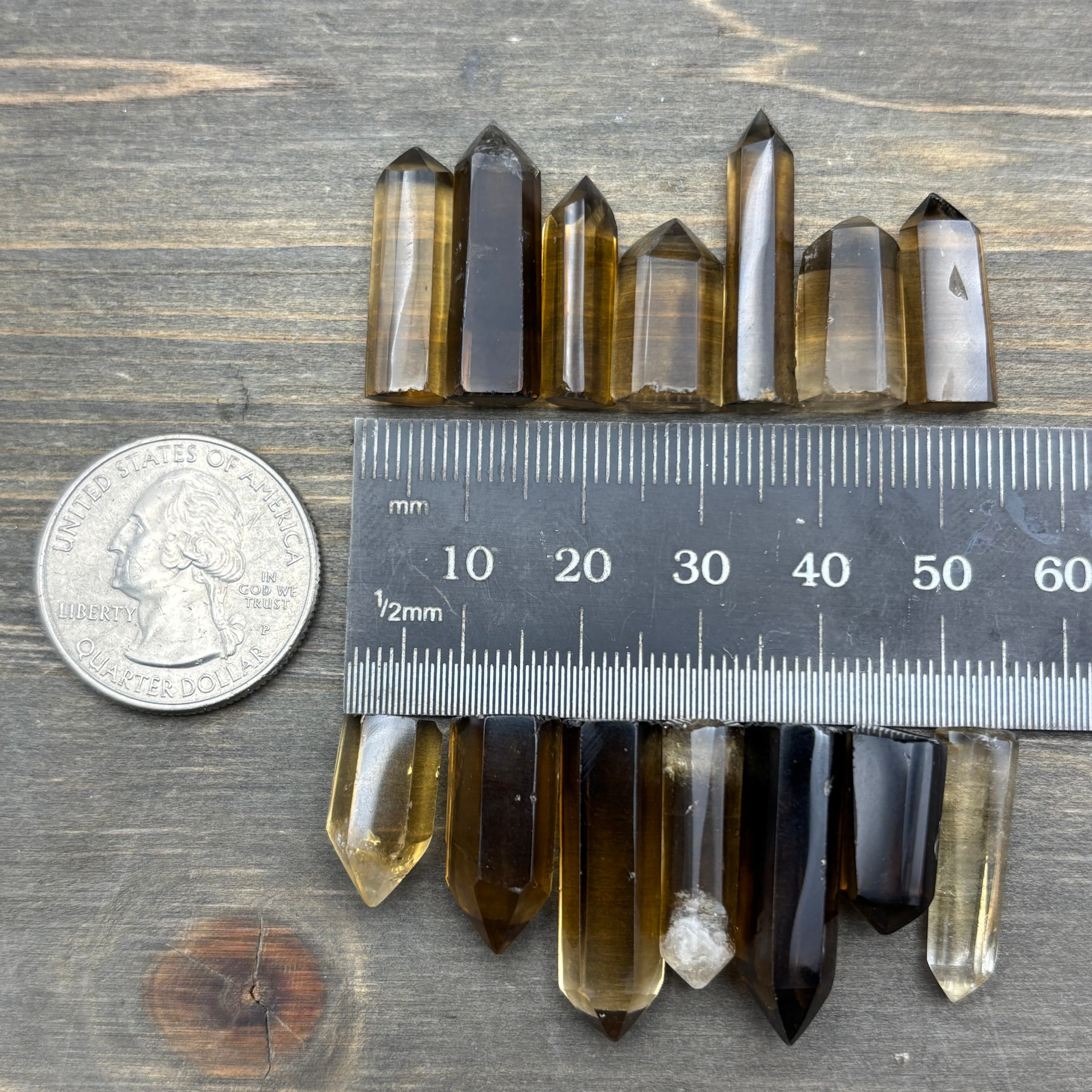 Smoky Citrine Quartz Points, Kit of 7