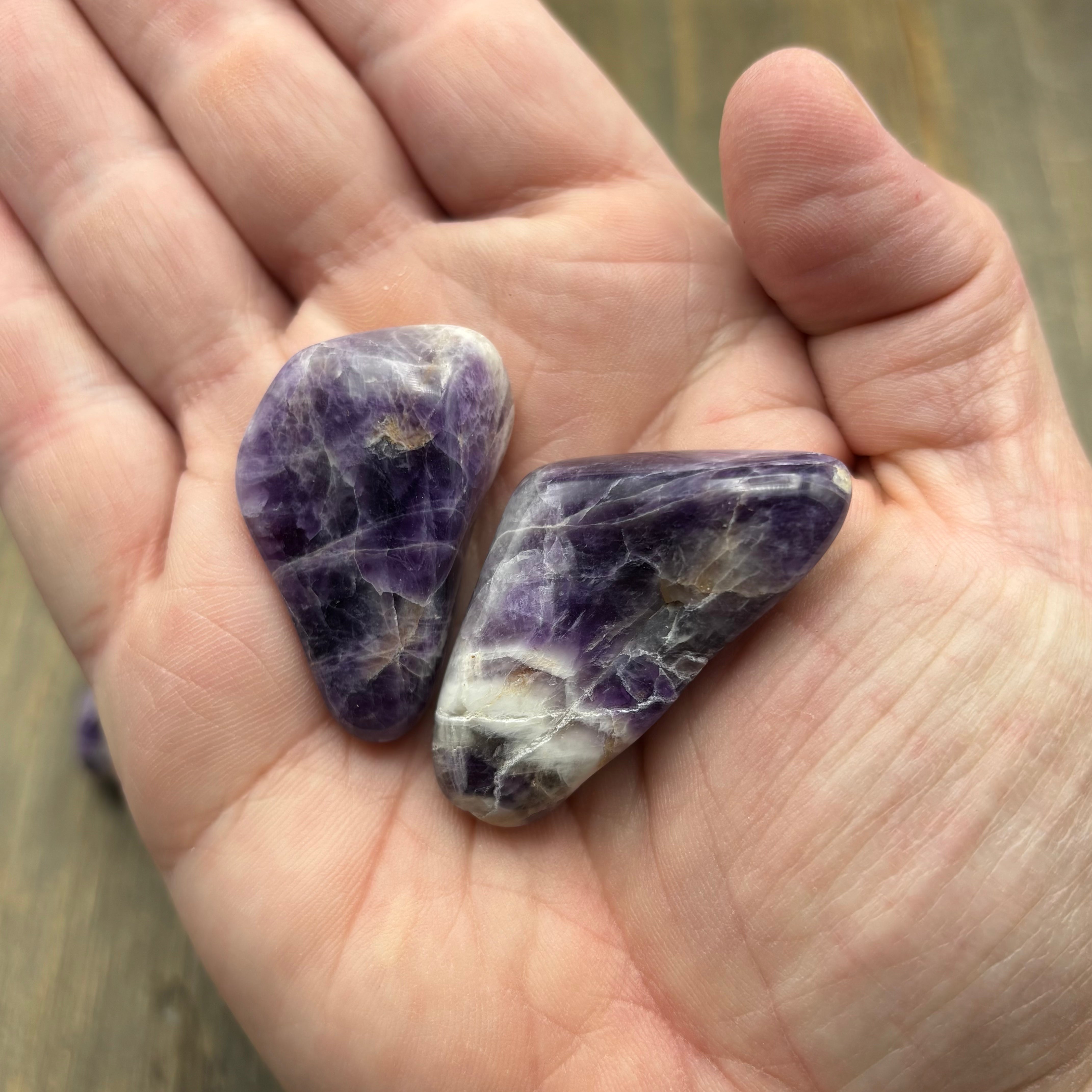 Chevron Amethyst Pair