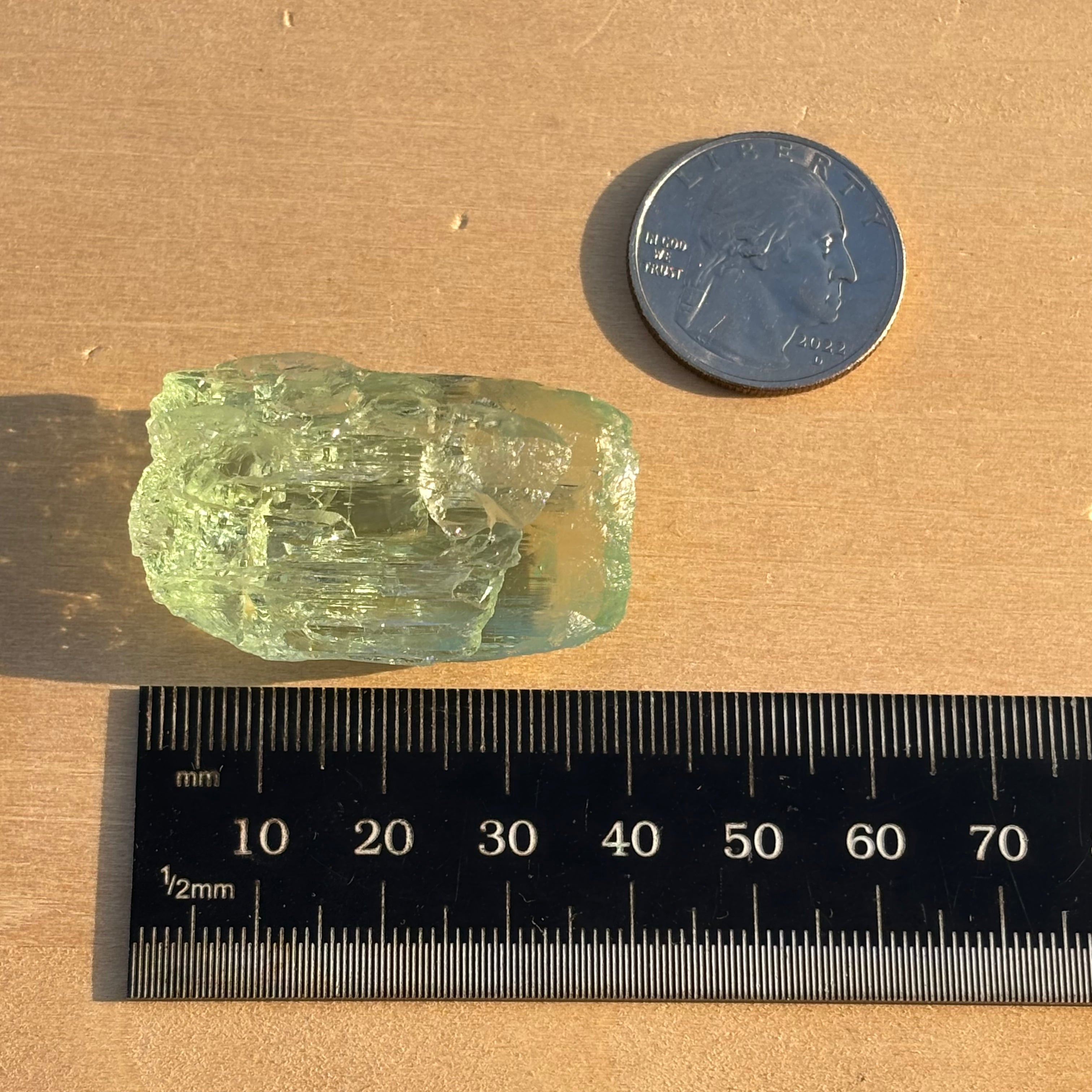 Etched Aquamarine Gem Crystal - 041