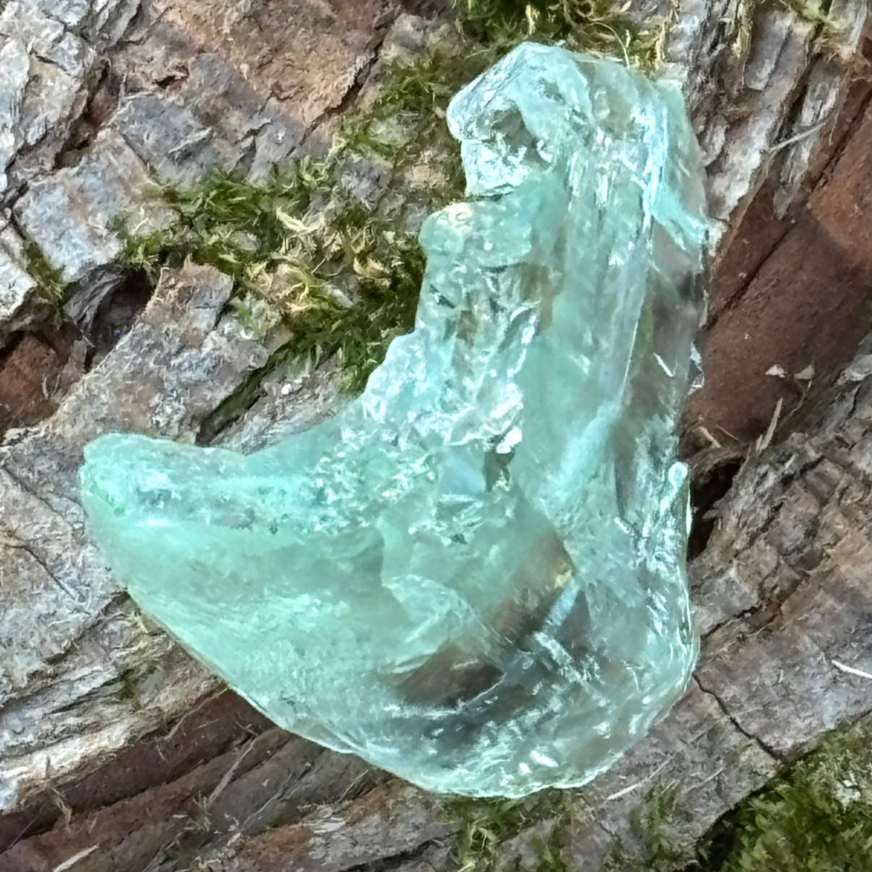 Etched Aquamarine Gem Crystal - 019
