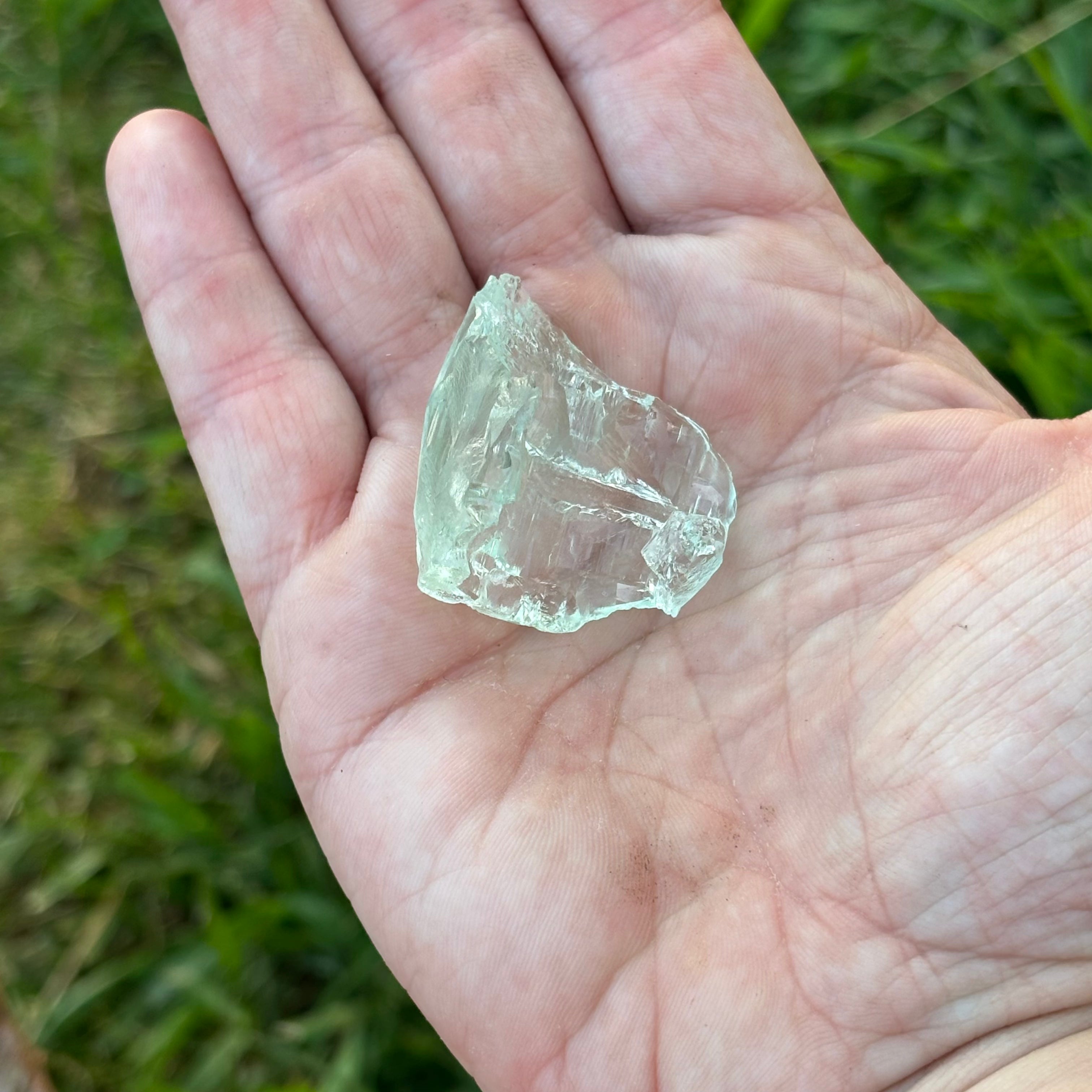 Etched Aquamarine Gem Crystal - 019