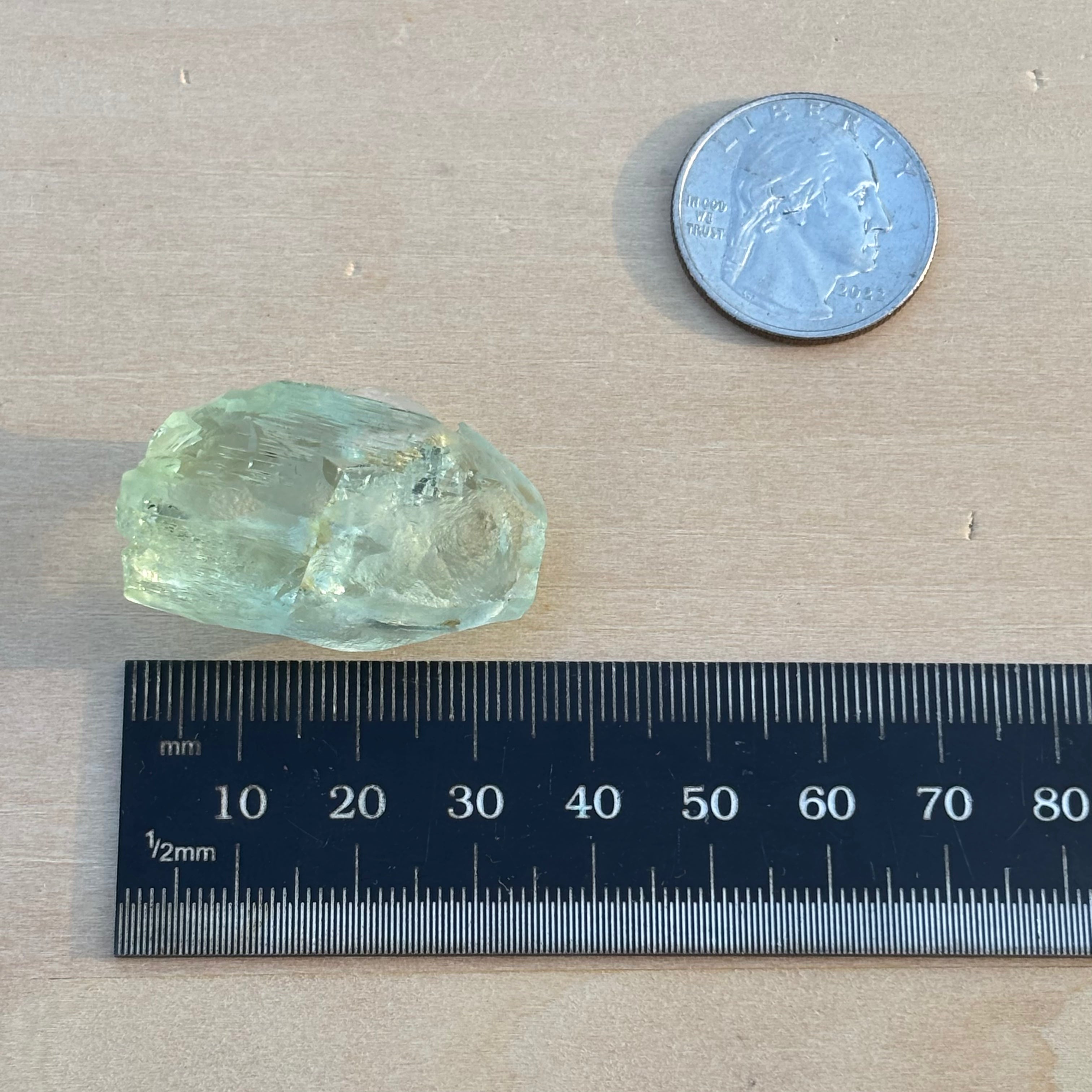 Etched Aquamarine Gem Crystal - 024