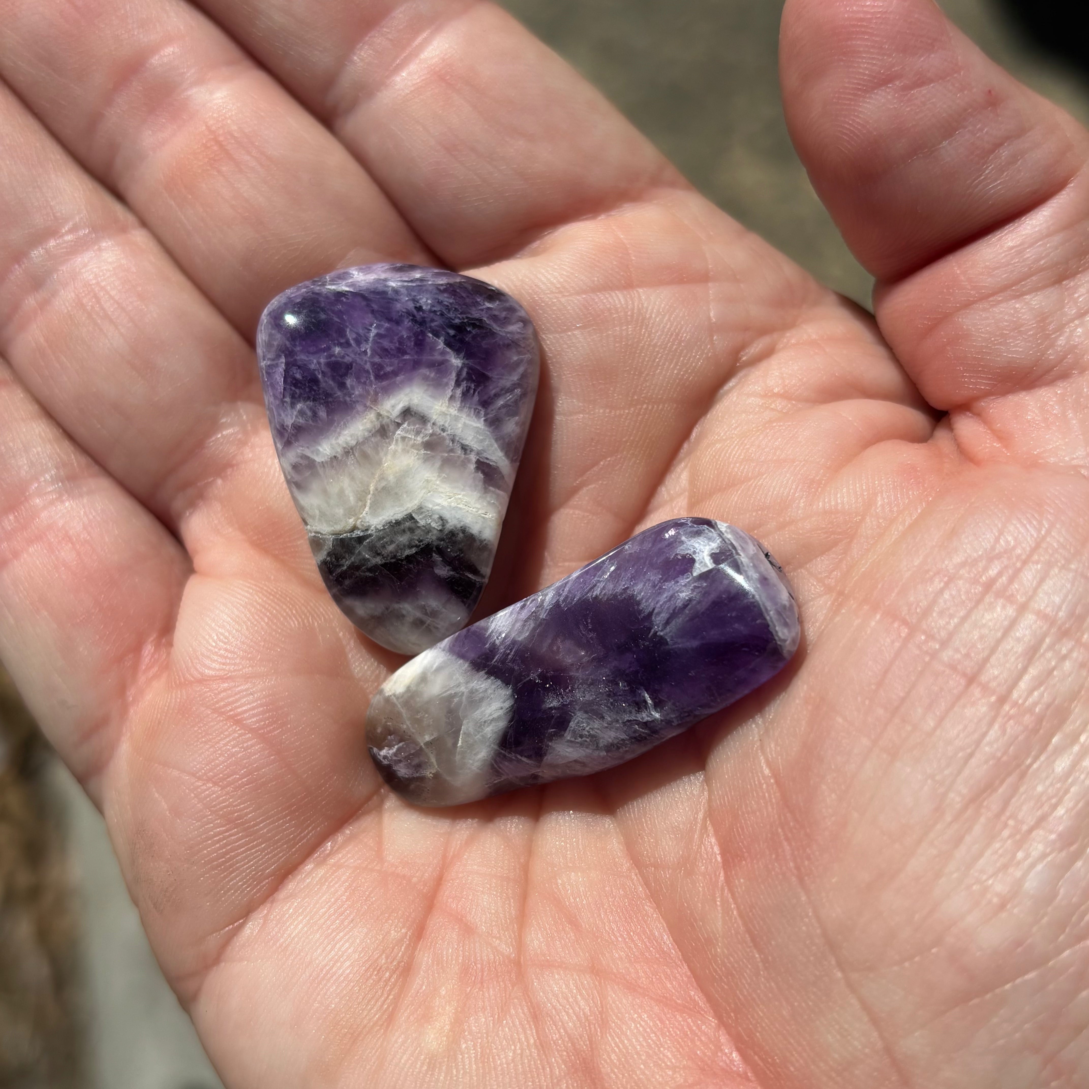 Chevron Amethyst Pair