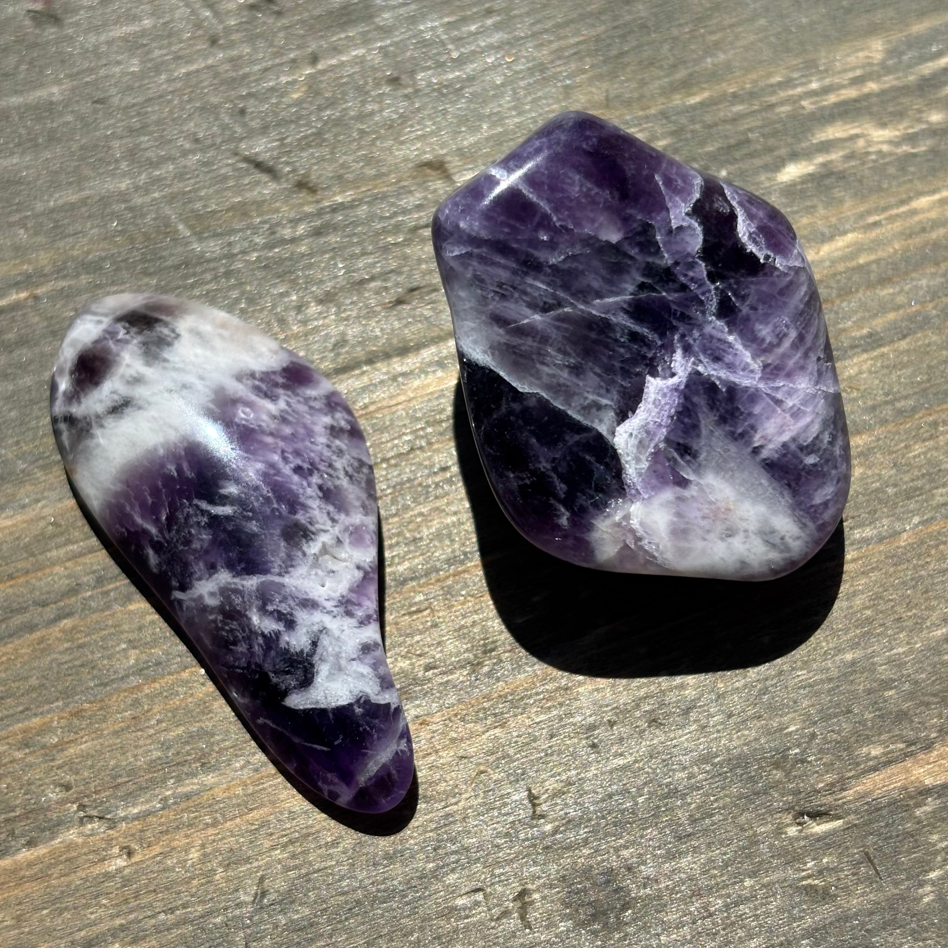 Chevron Amethyst Pair
