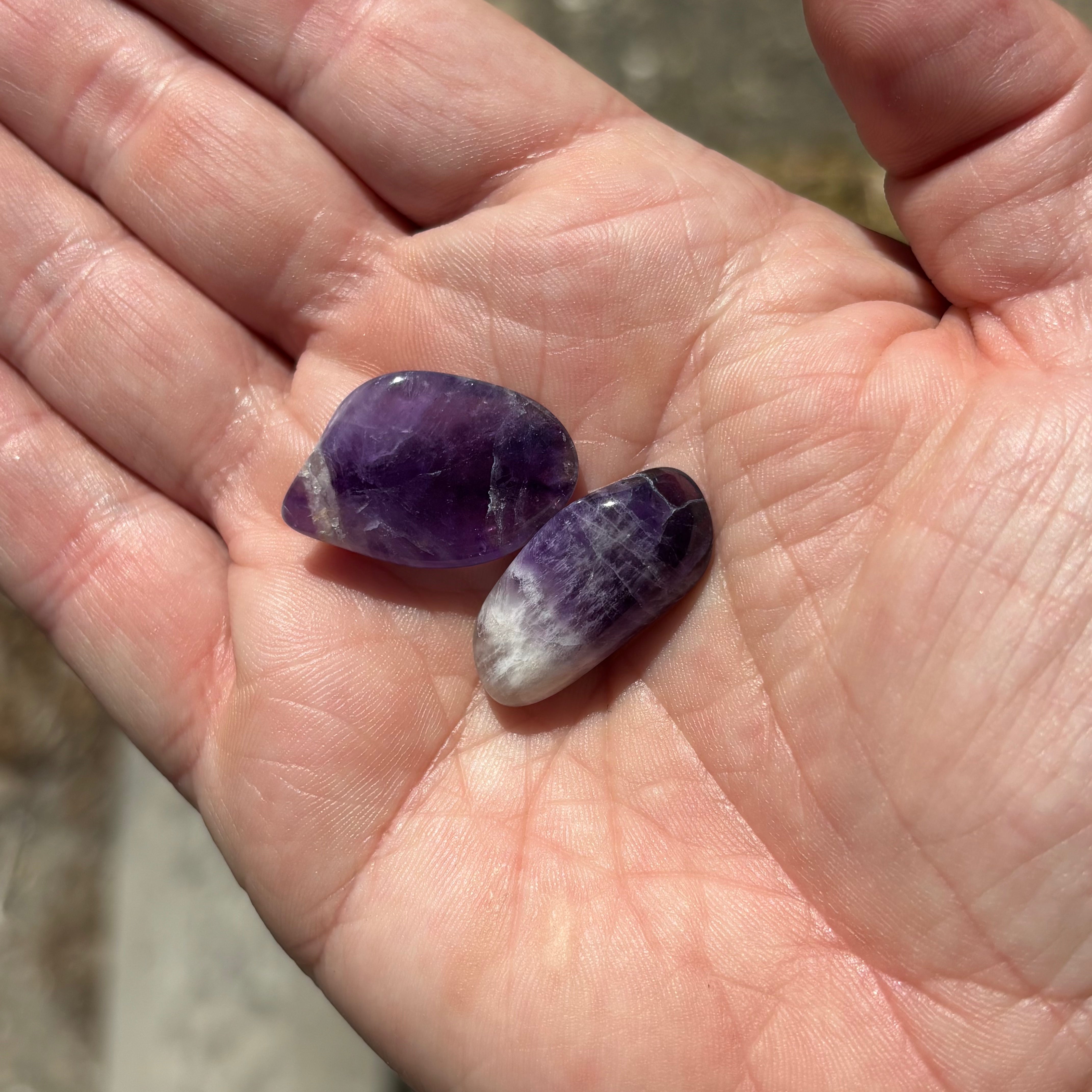 Chevron Amethyst Pair