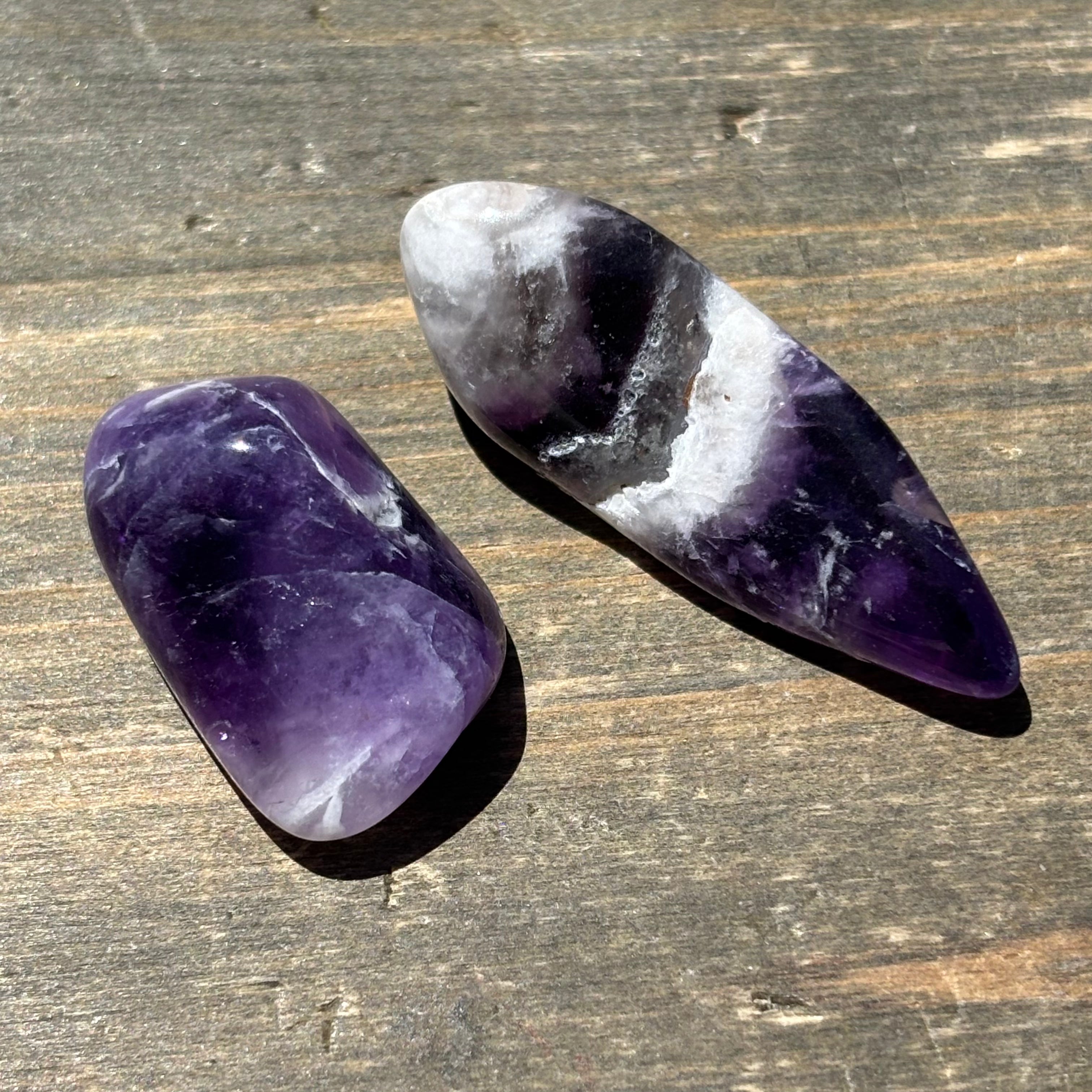 Chevron Amethyst Pair