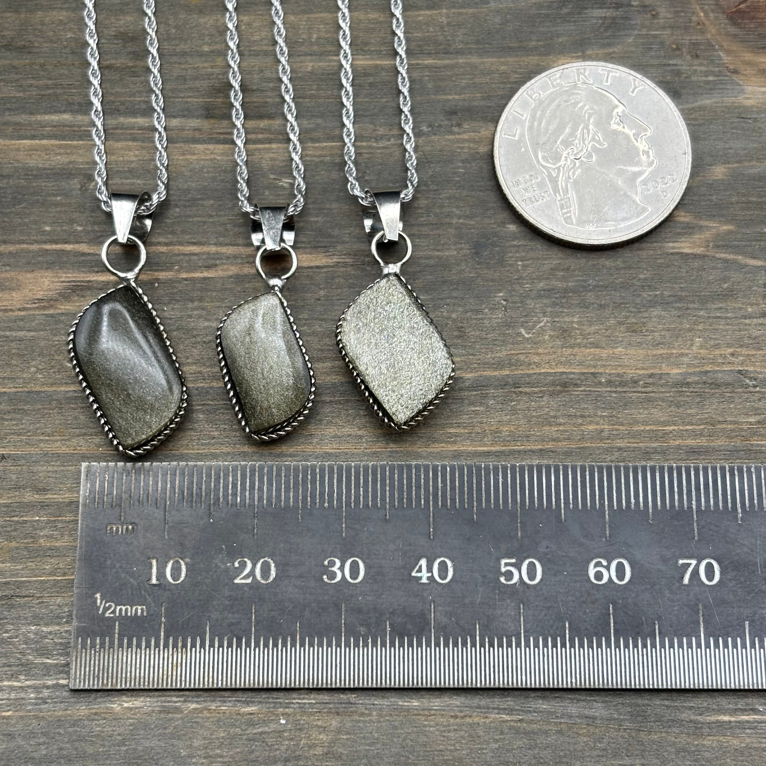 Gold Sheen Obsidian Necklace