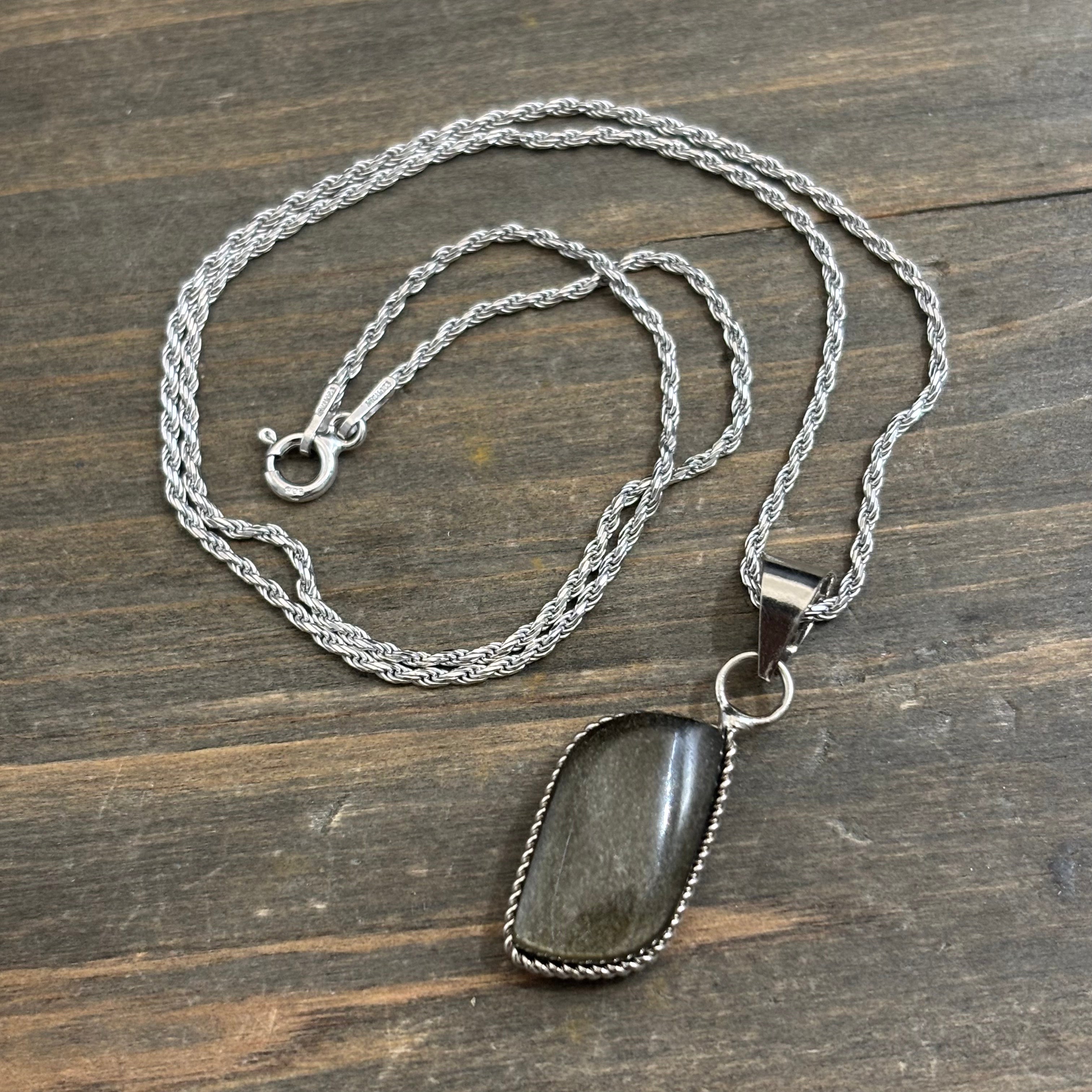 Gold Sheen Obsidian Necklace