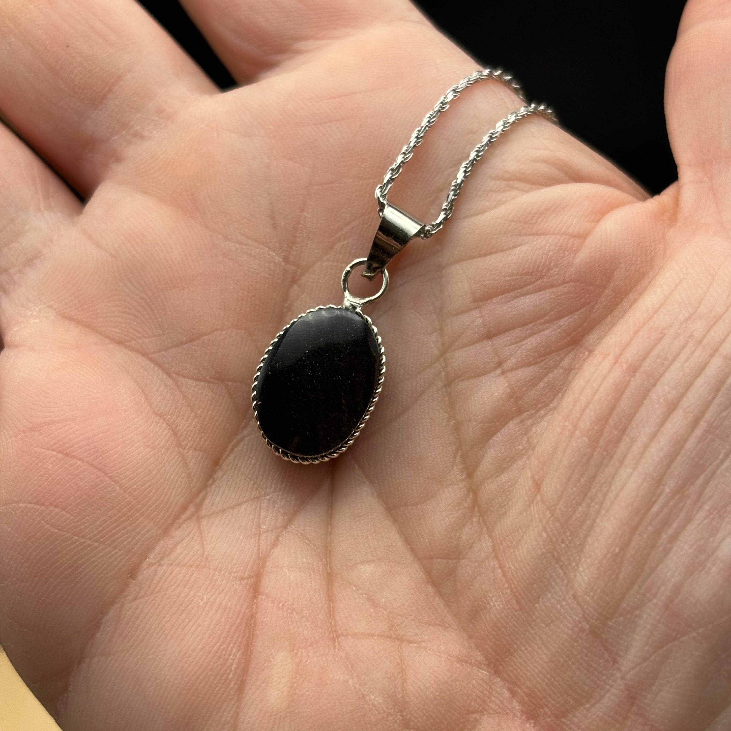 Gold Sheen Obsidian Necklace