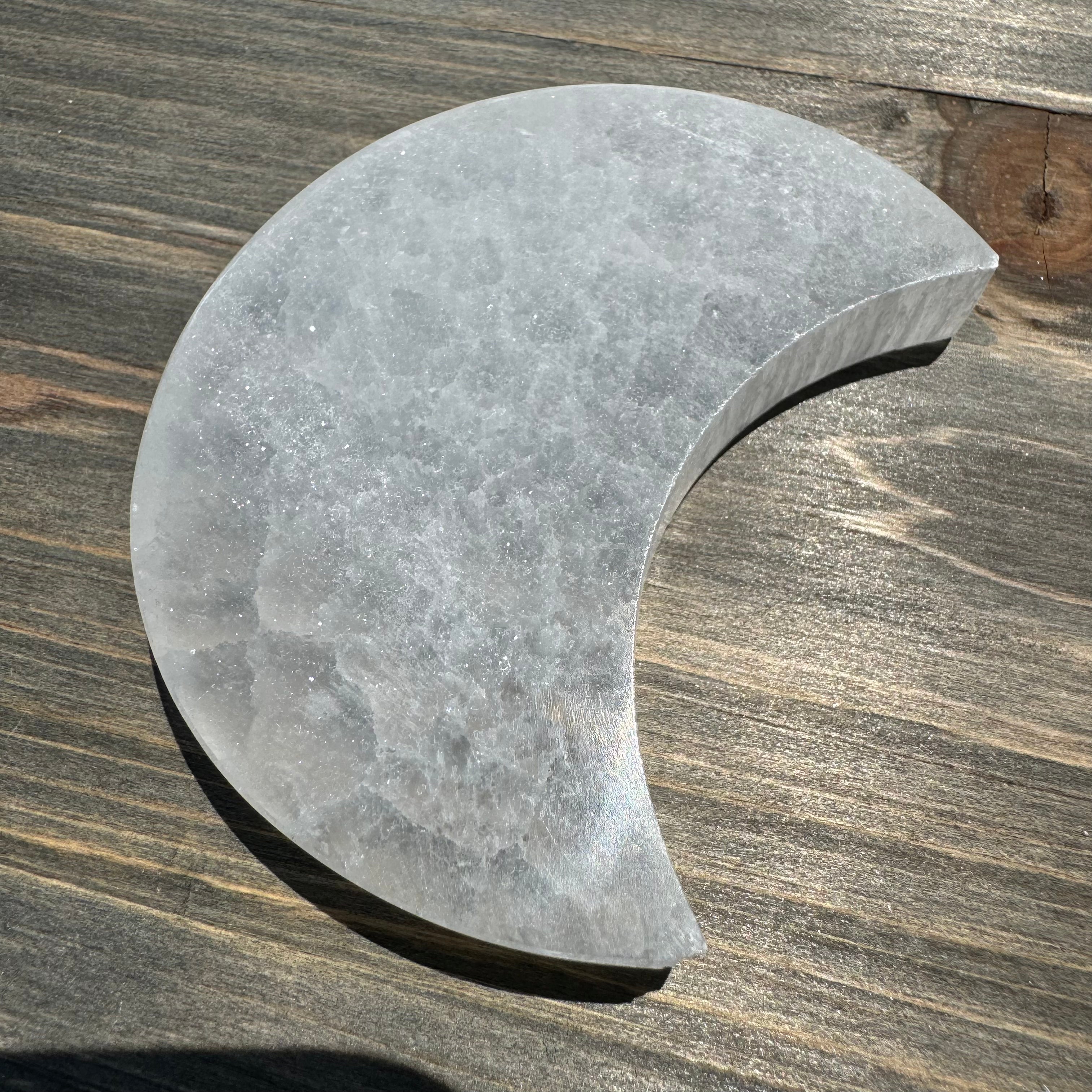 Selenite Crescent Moon