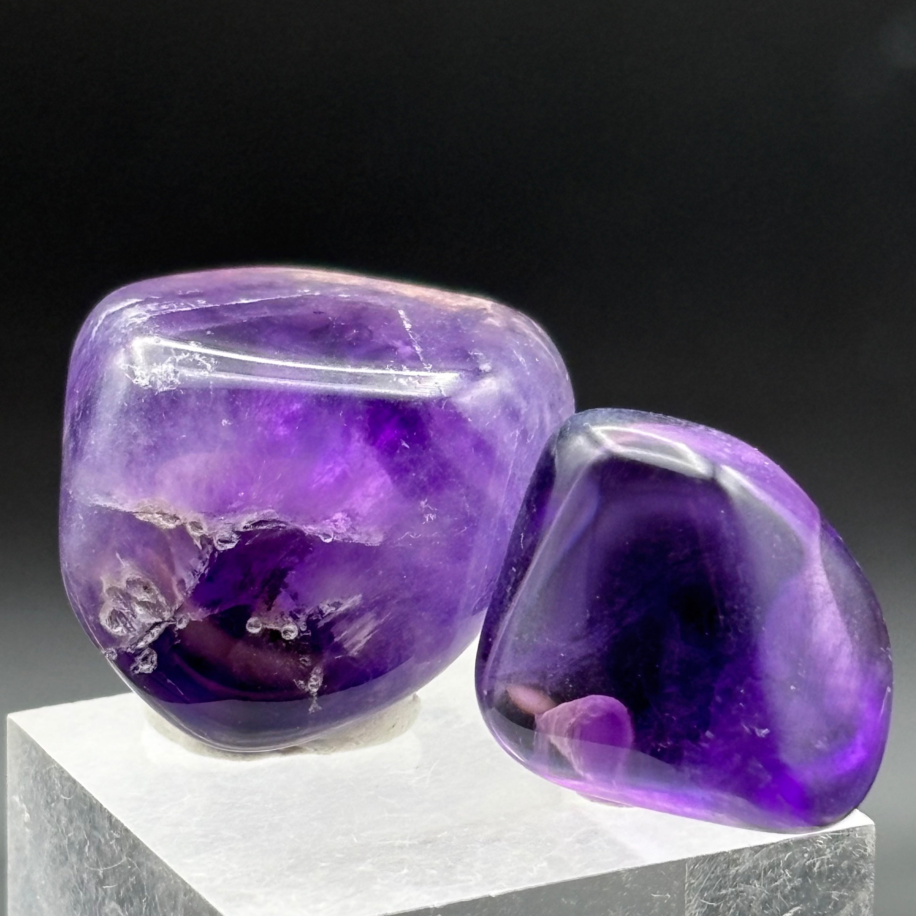 Violet Flame Amethyst Point Pair