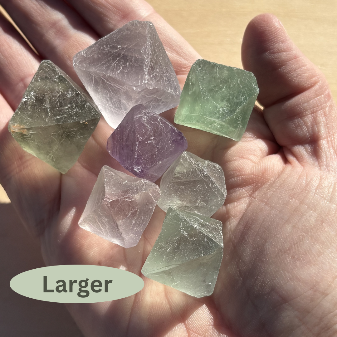 Multicolored Fluorite Crystals, Kit of 7