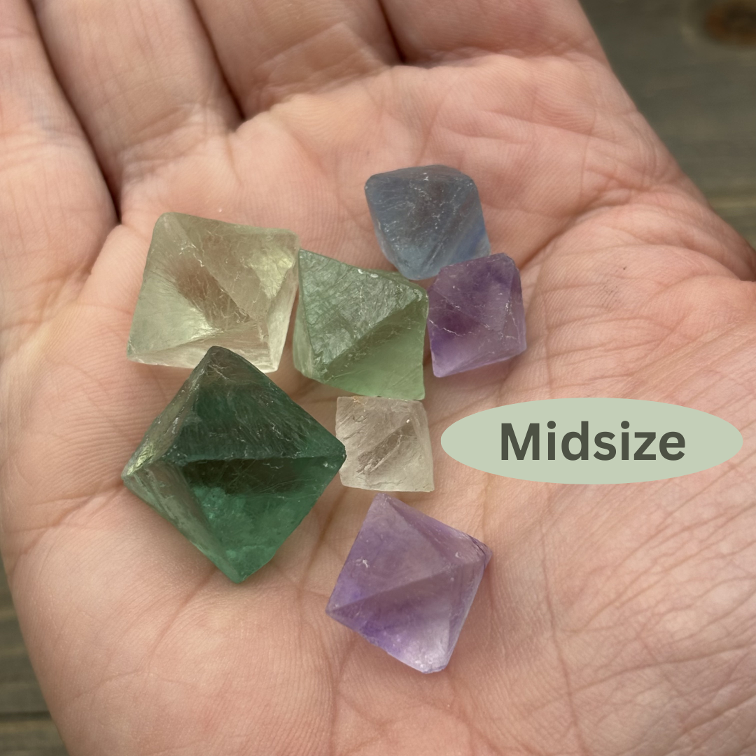 Multicolored Fluorite Crystals, Kit of 7