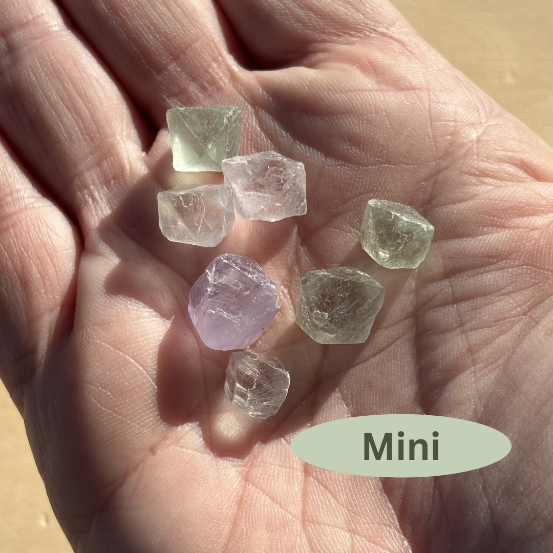 Multicolored Fluorite Crystals, Kit of 7