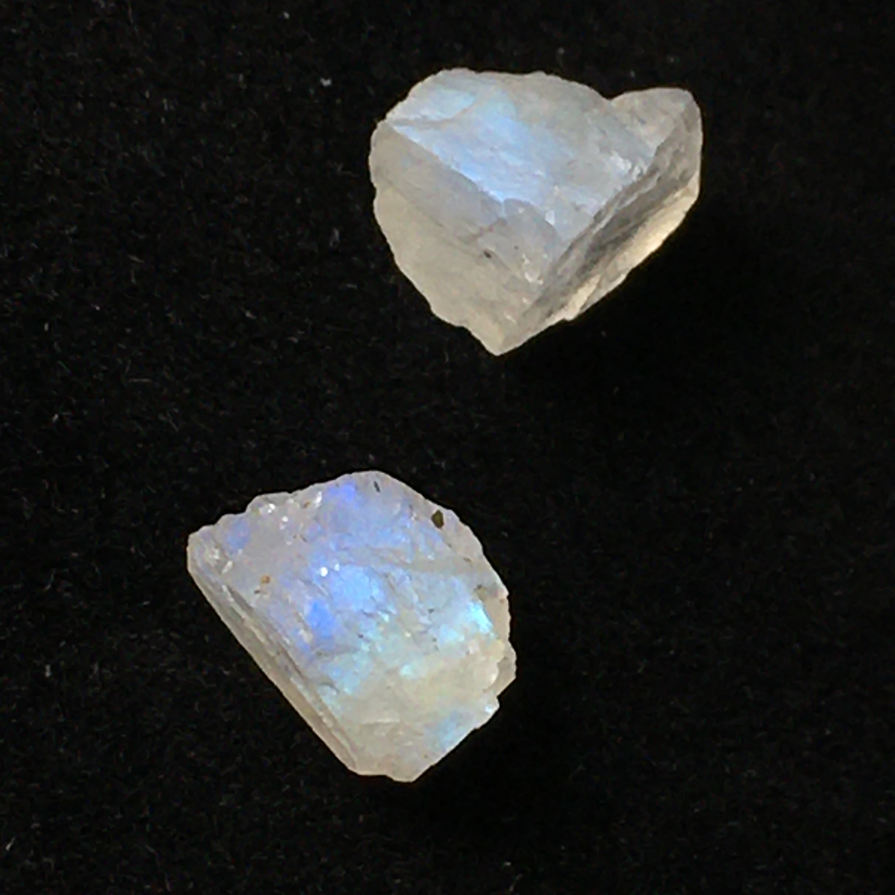 Rainbow Moonstone Crystal Point Pair