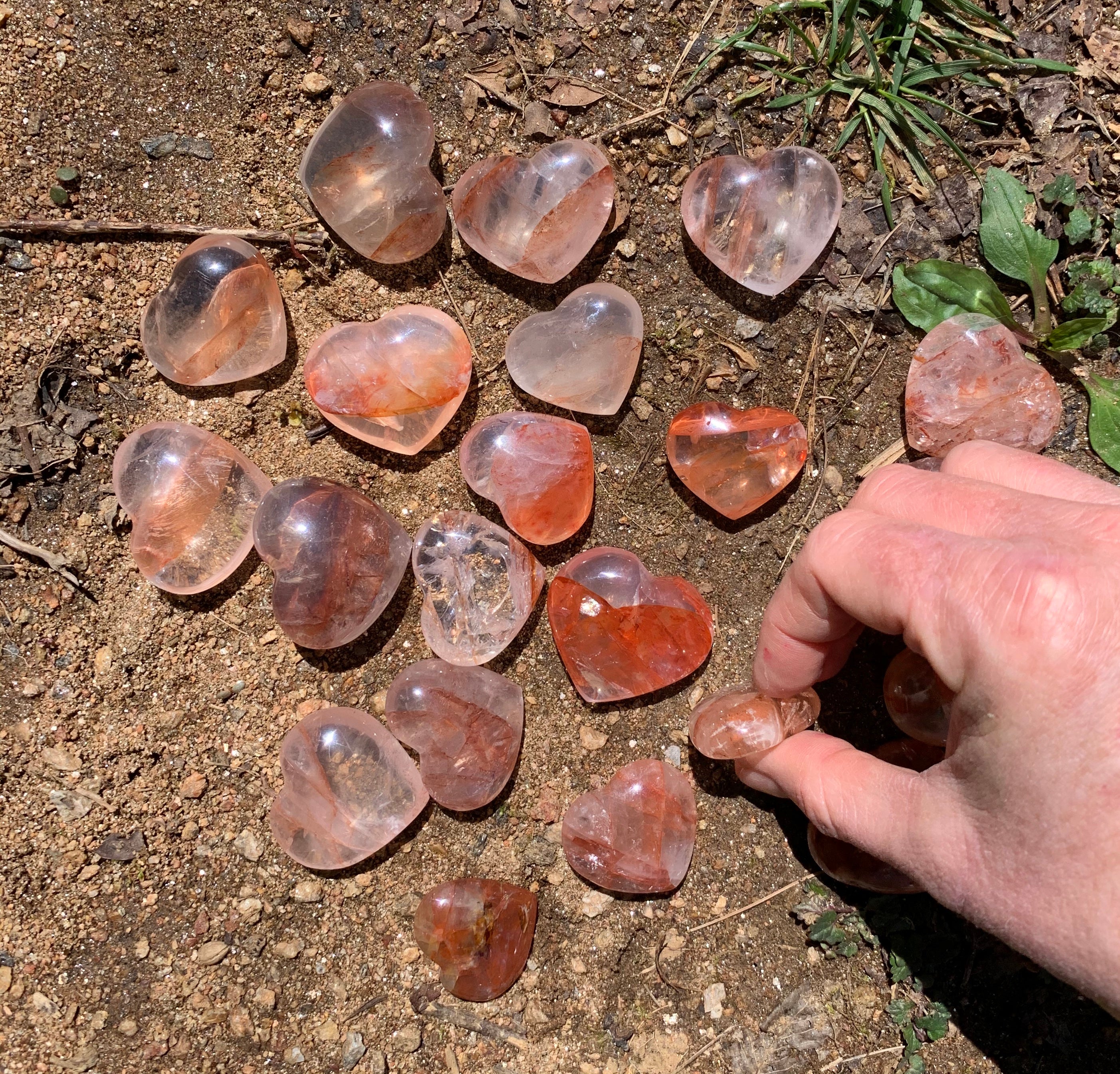 Hematoid Rose Quartz Heart