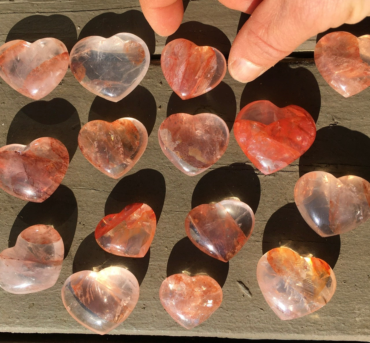 Hematoid Rose Quartz Heart