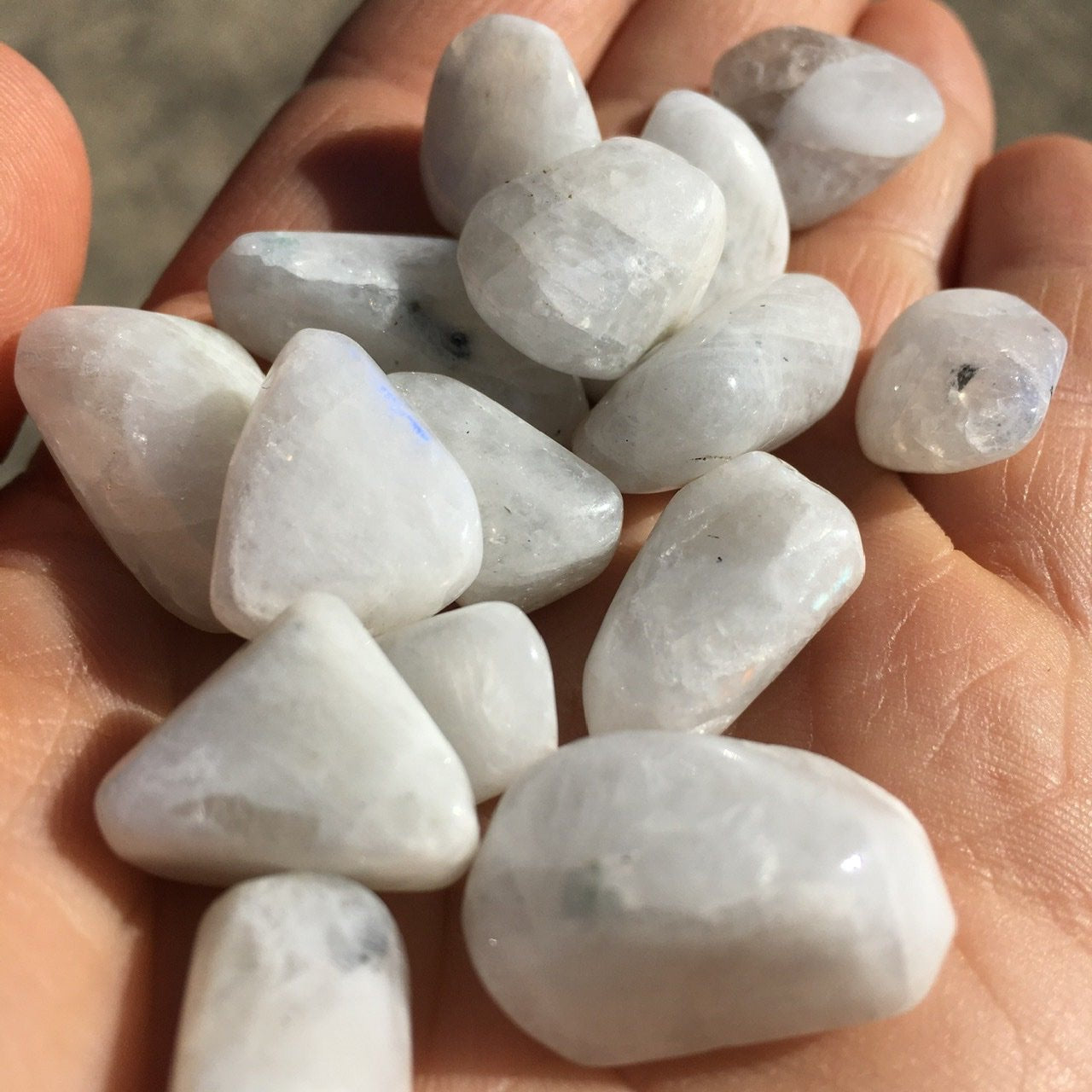 Rainbow Moonstone Polished Point Pair