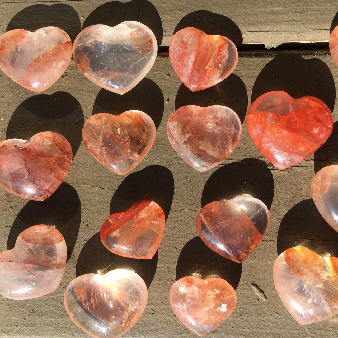 Hematoid Rose Quartz Heart