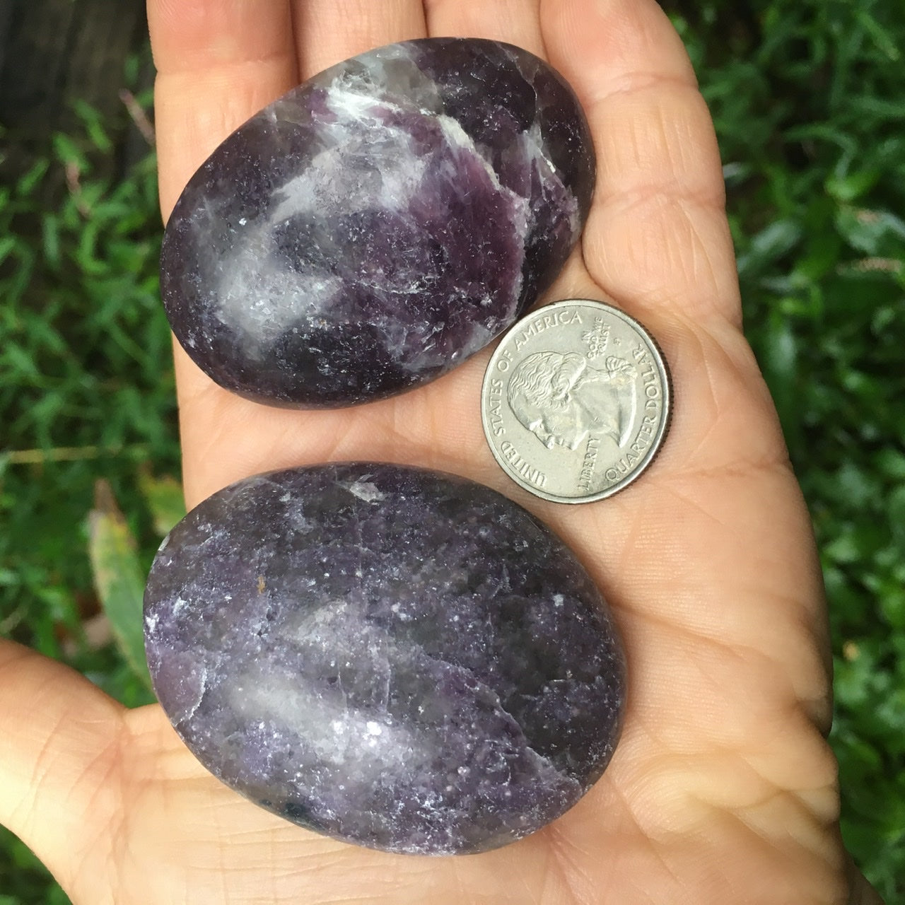 Lepidolite Palm Pair