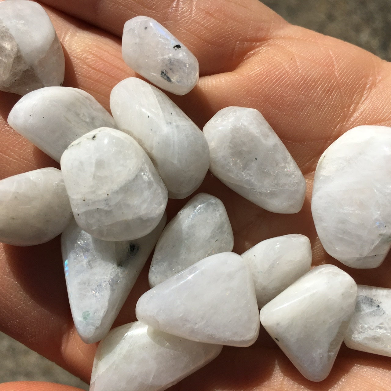 Rainbow Moonstone Polished Point Pair