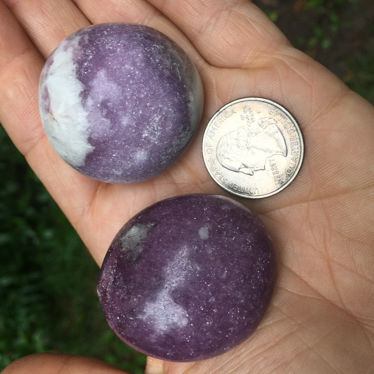 Lepidolite Palm Pair